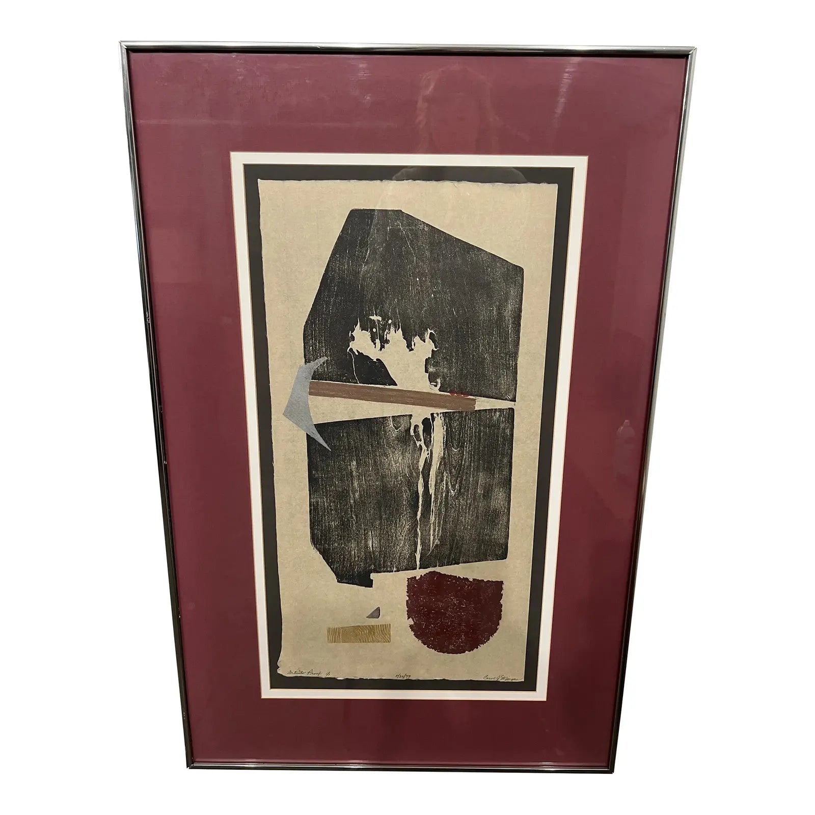 Framed Stamped Litho by Artist Carol Morgan Signed and Numbered Ap 1/1 79’