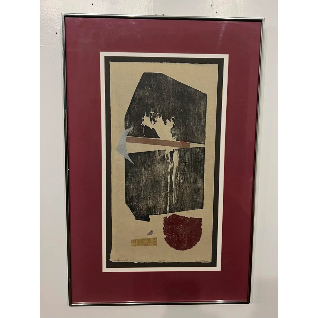 Framed Stamped Litho by Artist Carol Morgan Signed and Numbered Ap 1/1 79’