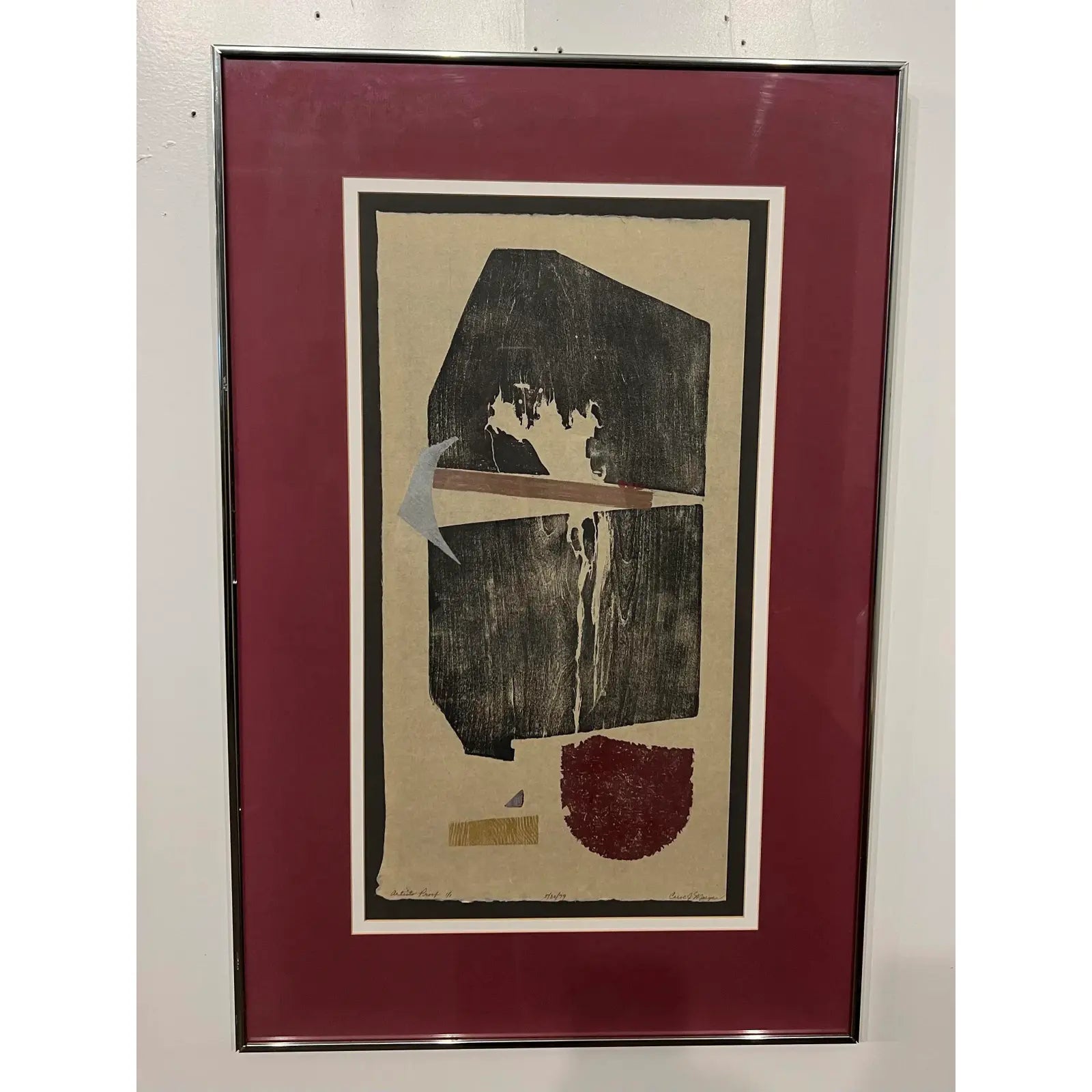 Framed Stamped Litho by Artist Carol Morgan Signed and Numbered Ap 1/1 79’