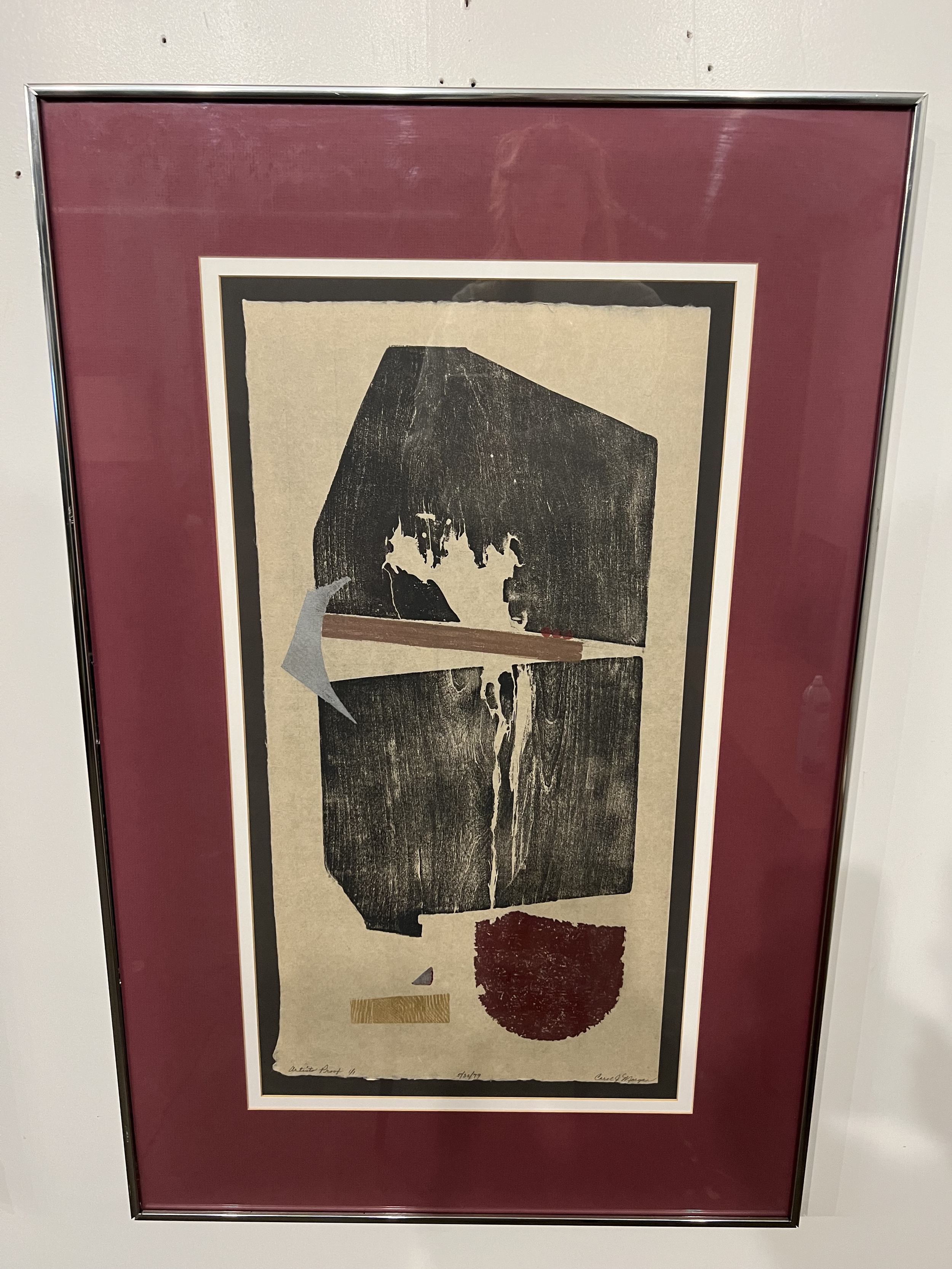 Framed Stamped Litho by Artist Carole Morgan Signed and Numbered Ap 1/1 79’