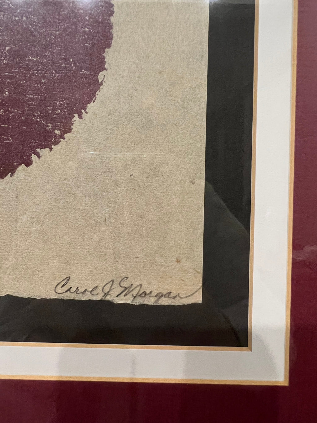 Framed Stamped Litho by Artist Carole Morgan Signed and Numbered Ap 1/1 79’