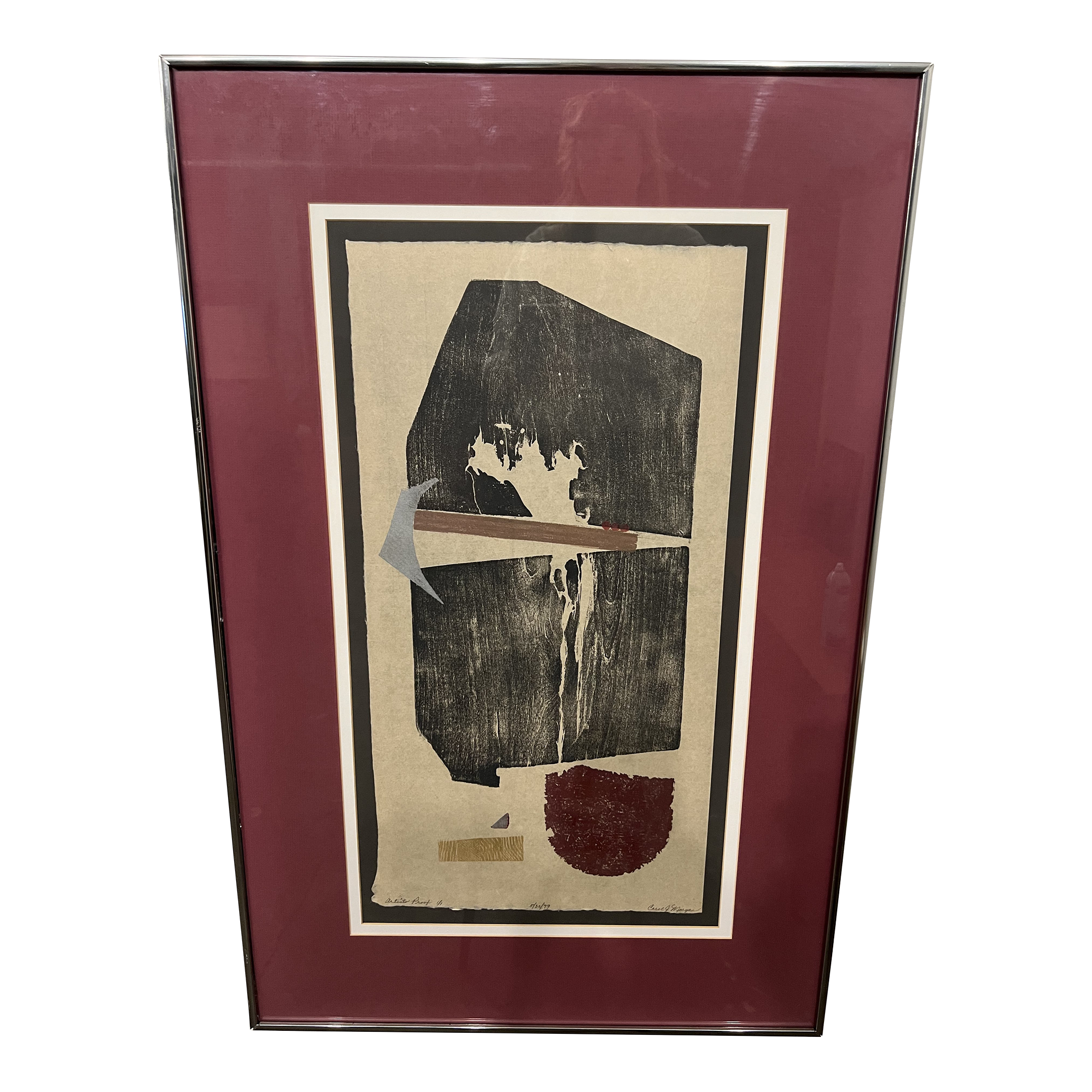 Framed Stamped Litho by Artist Carole Morgan Signed and Numbered Ap 1/1 79’