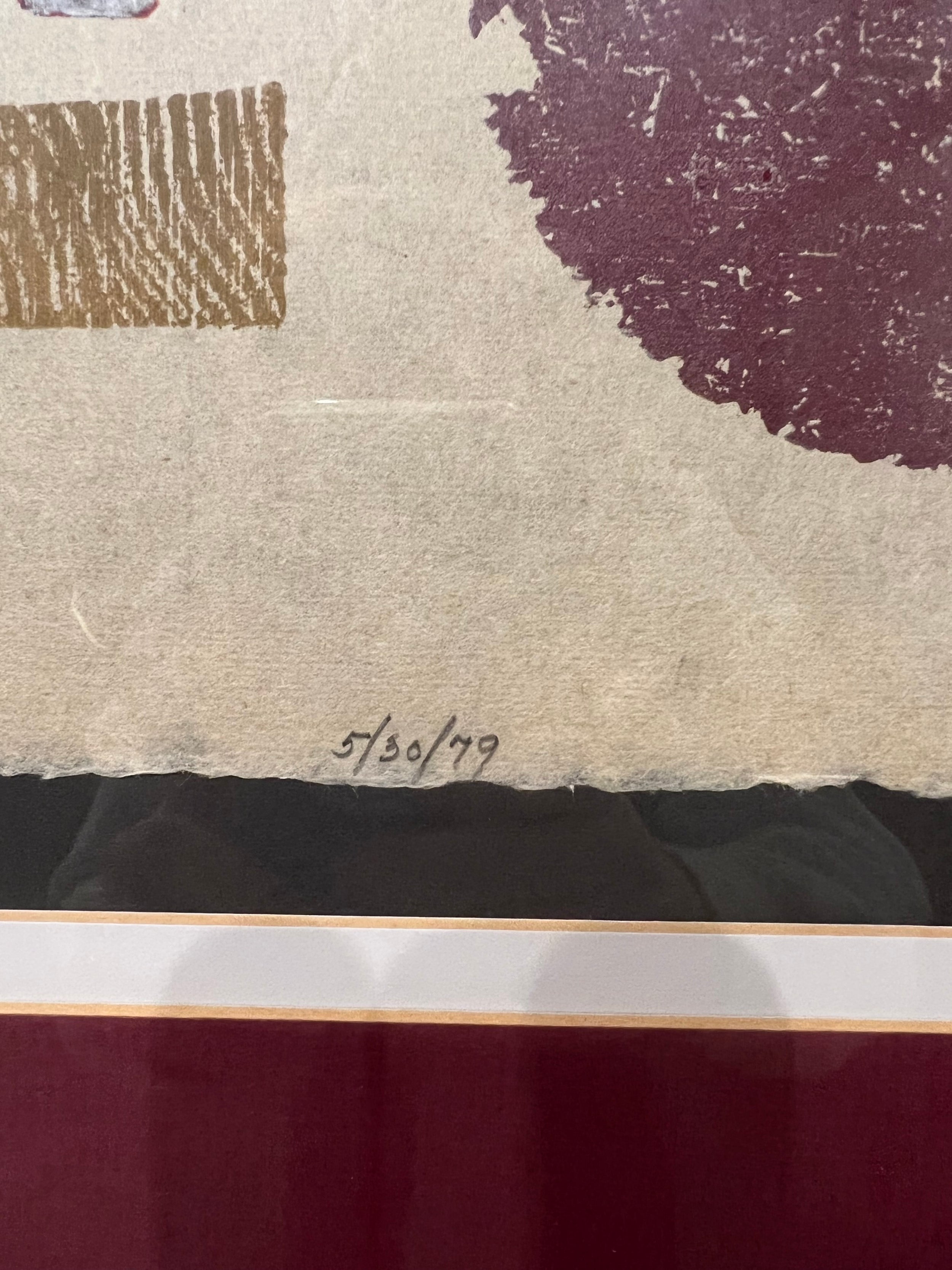 Framed Stamped Litho by Artist Carole Morgan Signed and Numbered Ap 1/1 79’