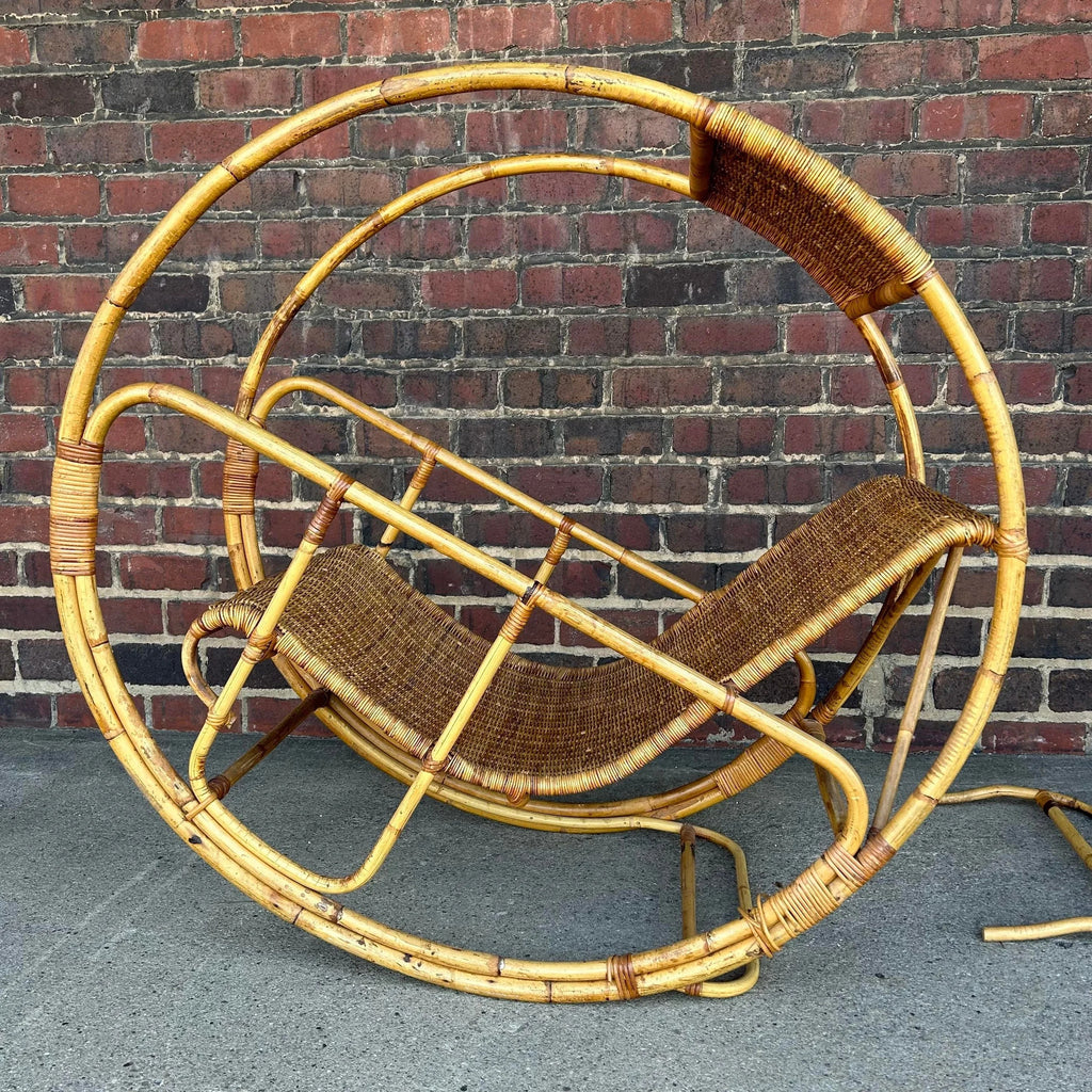 Franco Benttonica Dondolo Rattan Rocking Chair