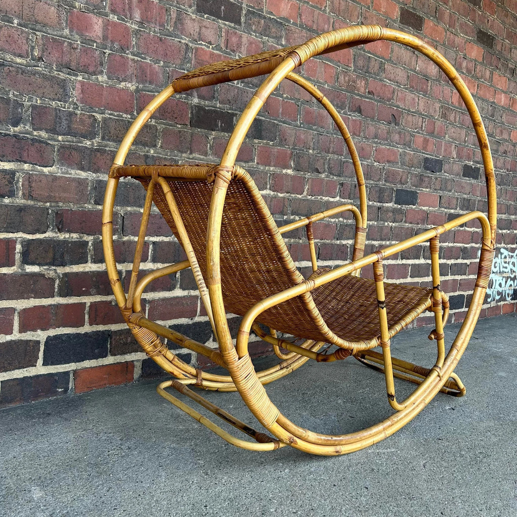 Franco Benttonica Dondolo Rattan Rocking Chair