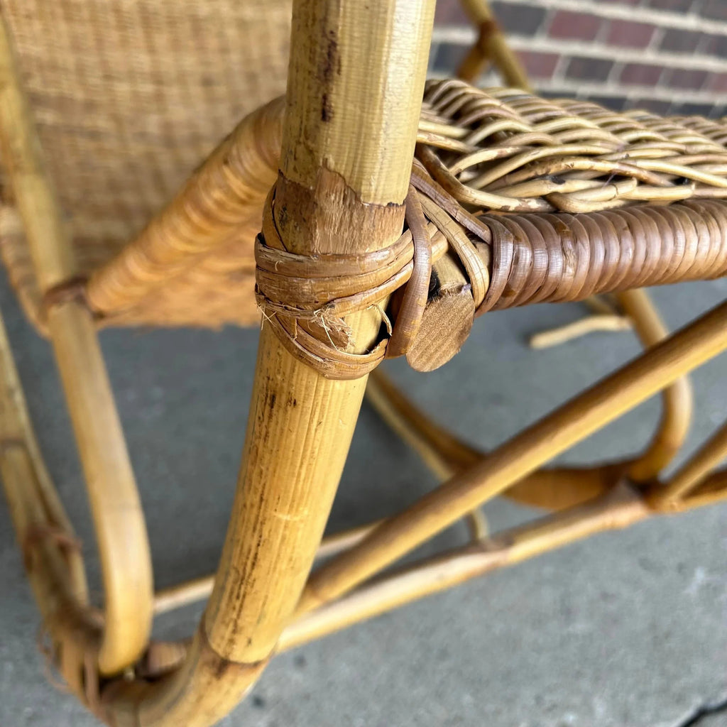 Franco Benttonica Dondolo Rattan Rocking Chair