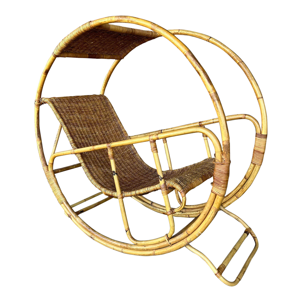 Franco Benttonica Dondolo Rattan Rocking Chair