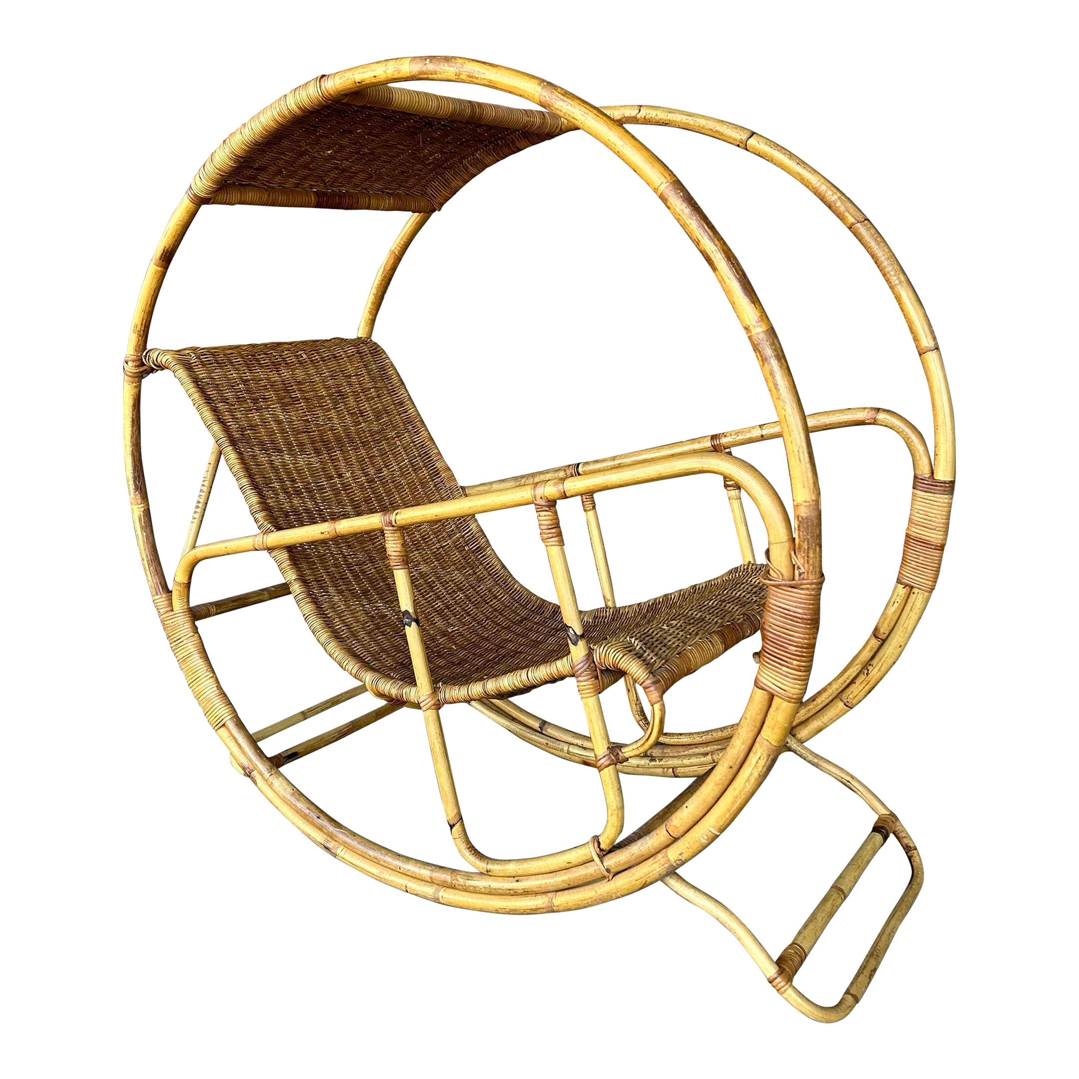 Franco Benttonica Dondolo Rattan Rocking Chair
