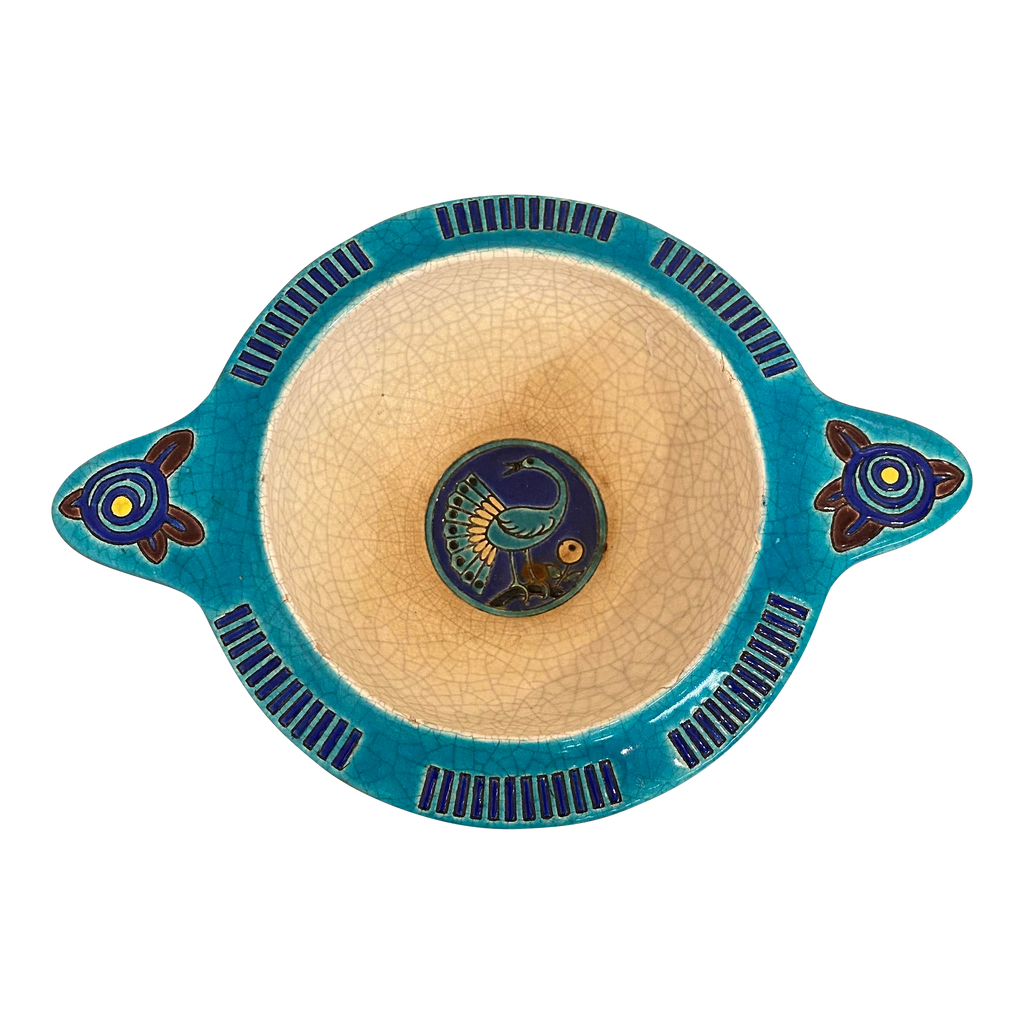 French Art Deco Bowl by Atelier Primevera Longwy France Pottery