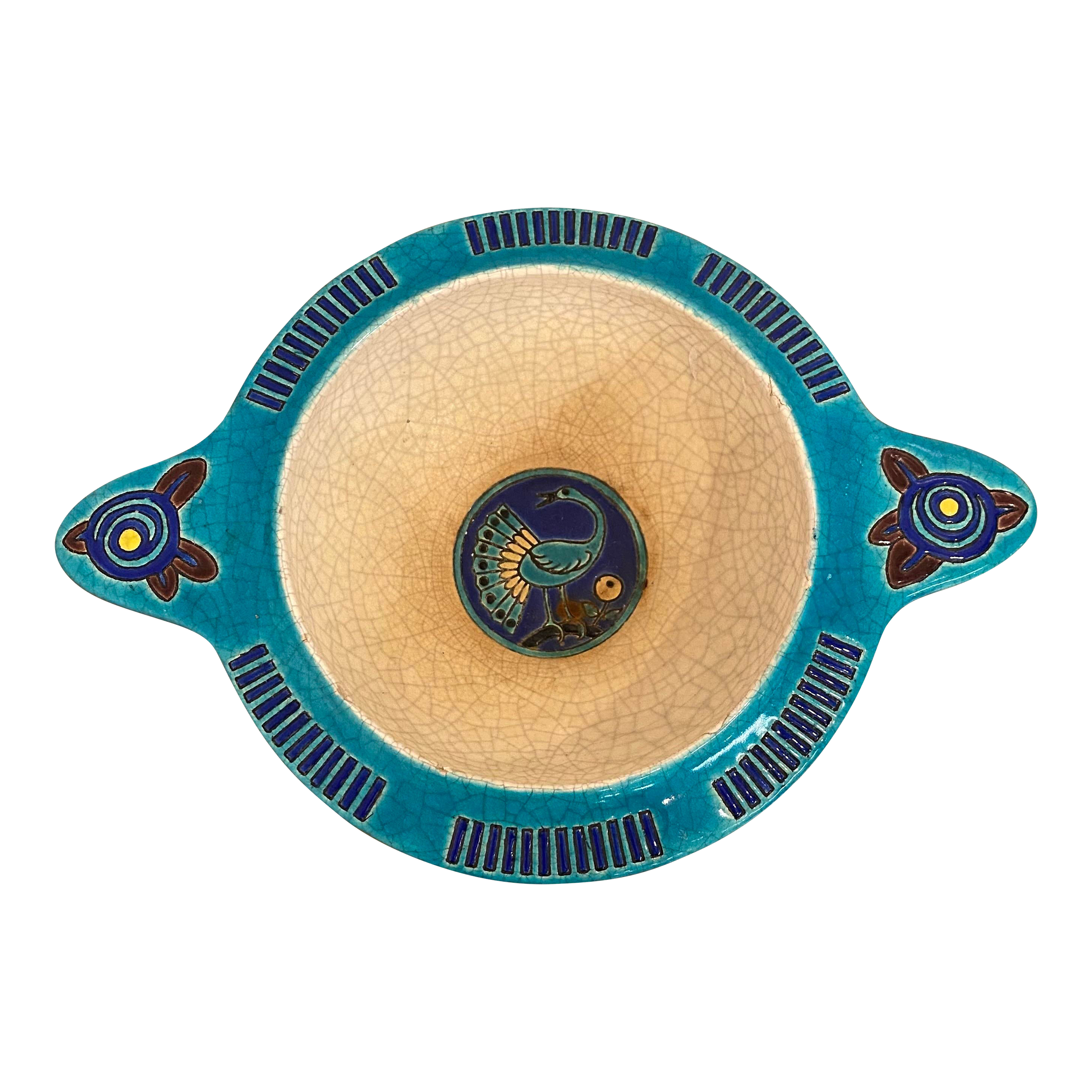 French Art Deco Bowl by Atelier Primevera Longwy France Pottery