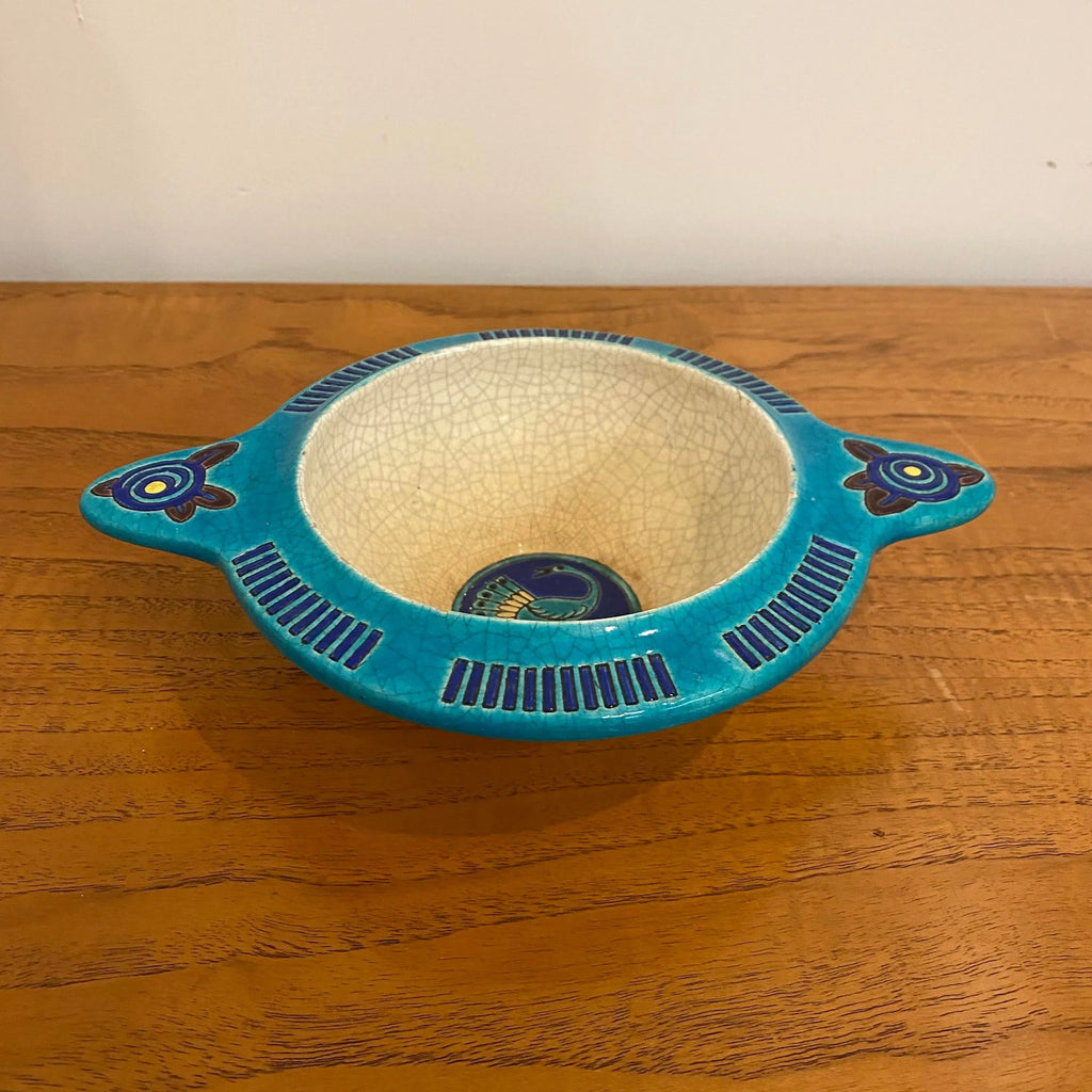 French Art Deco Bowl by Atelier Primevera Longwy France Pottery