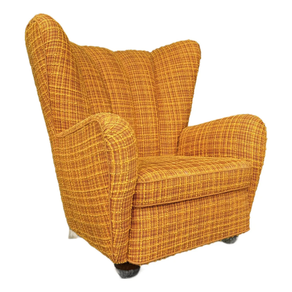 Fritz Hansen Style Mid Century Wingback Chair