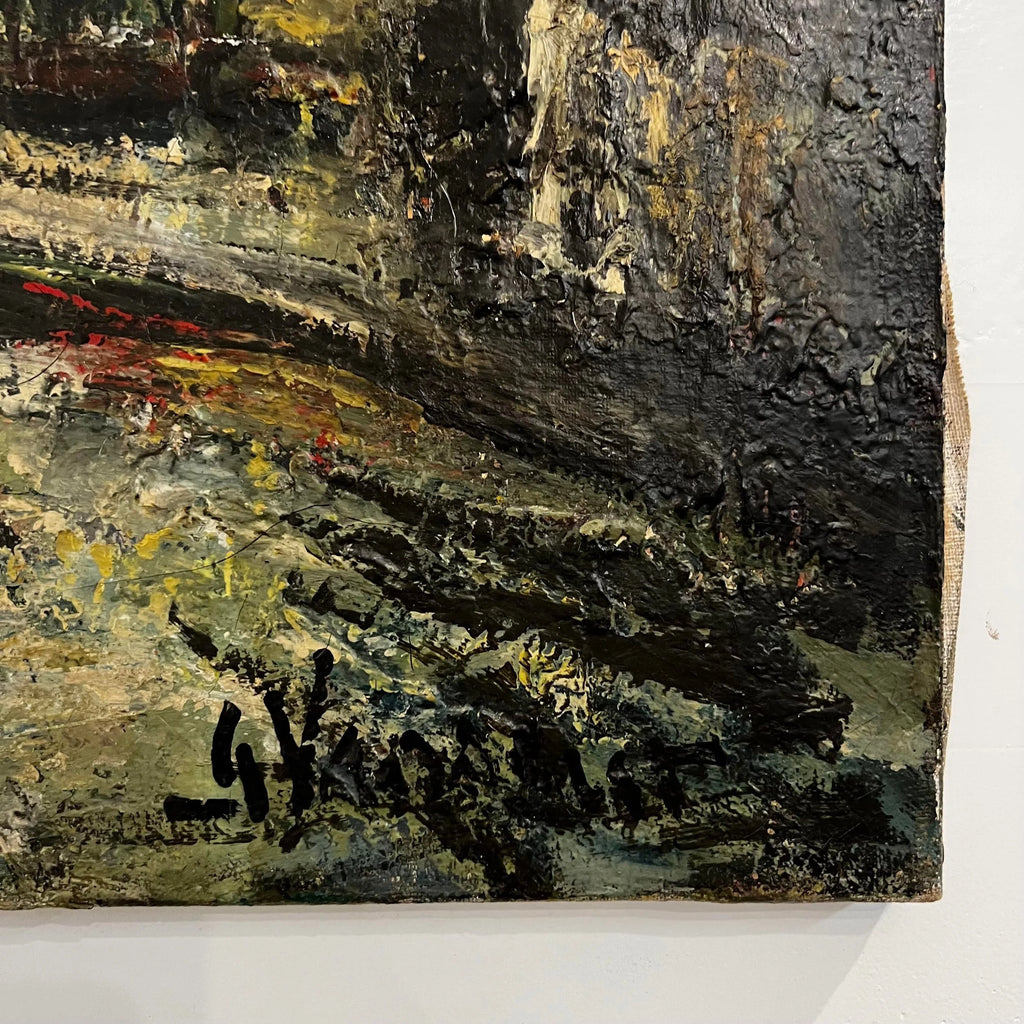 George Vausser Cityscape Painting Signed