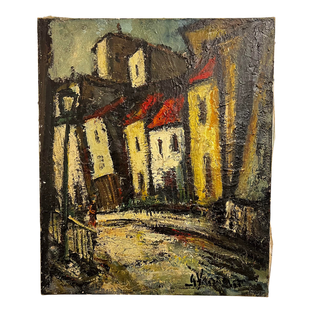 George Vausser Cityscape Painting Signed