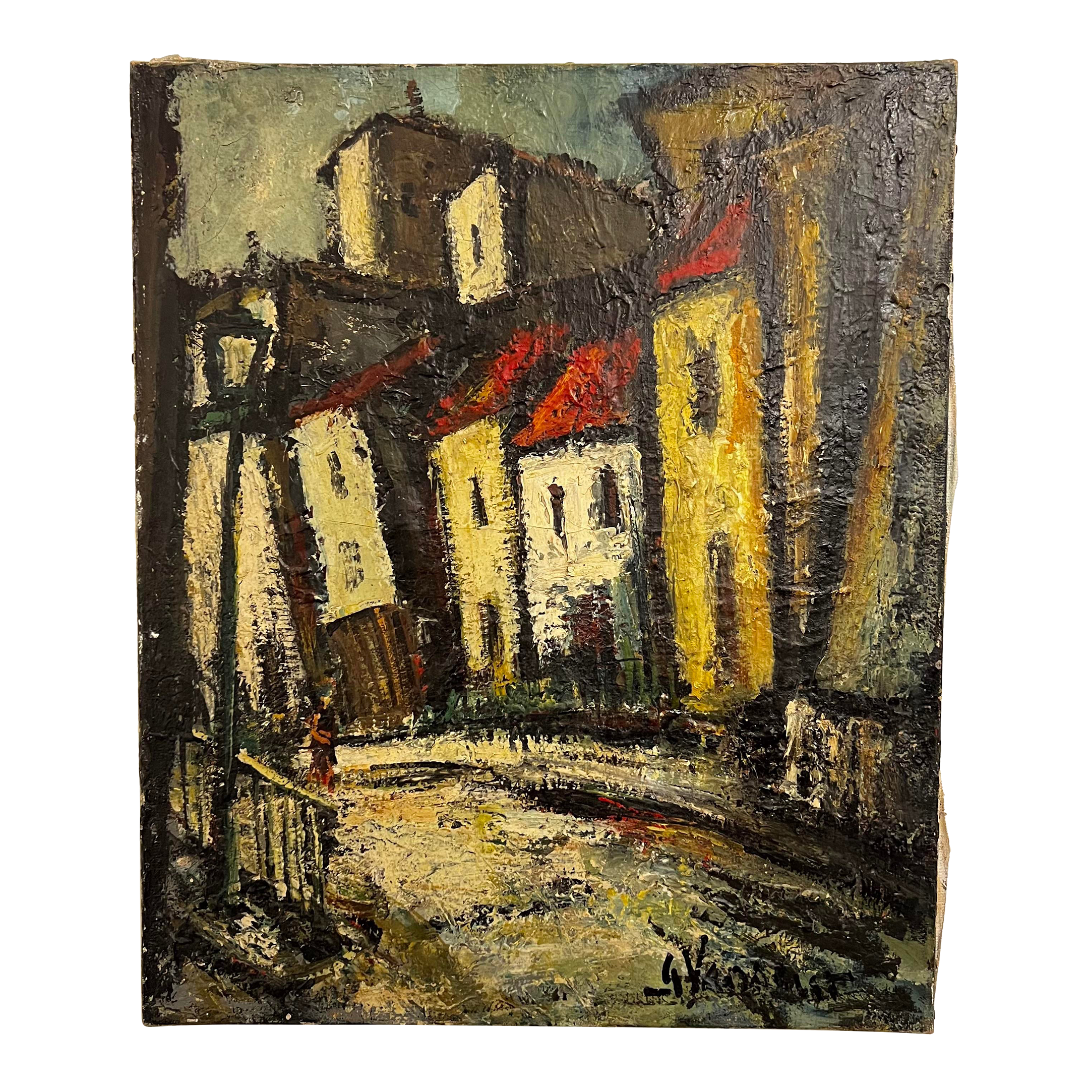George Vausser Cityscape Painting Signed