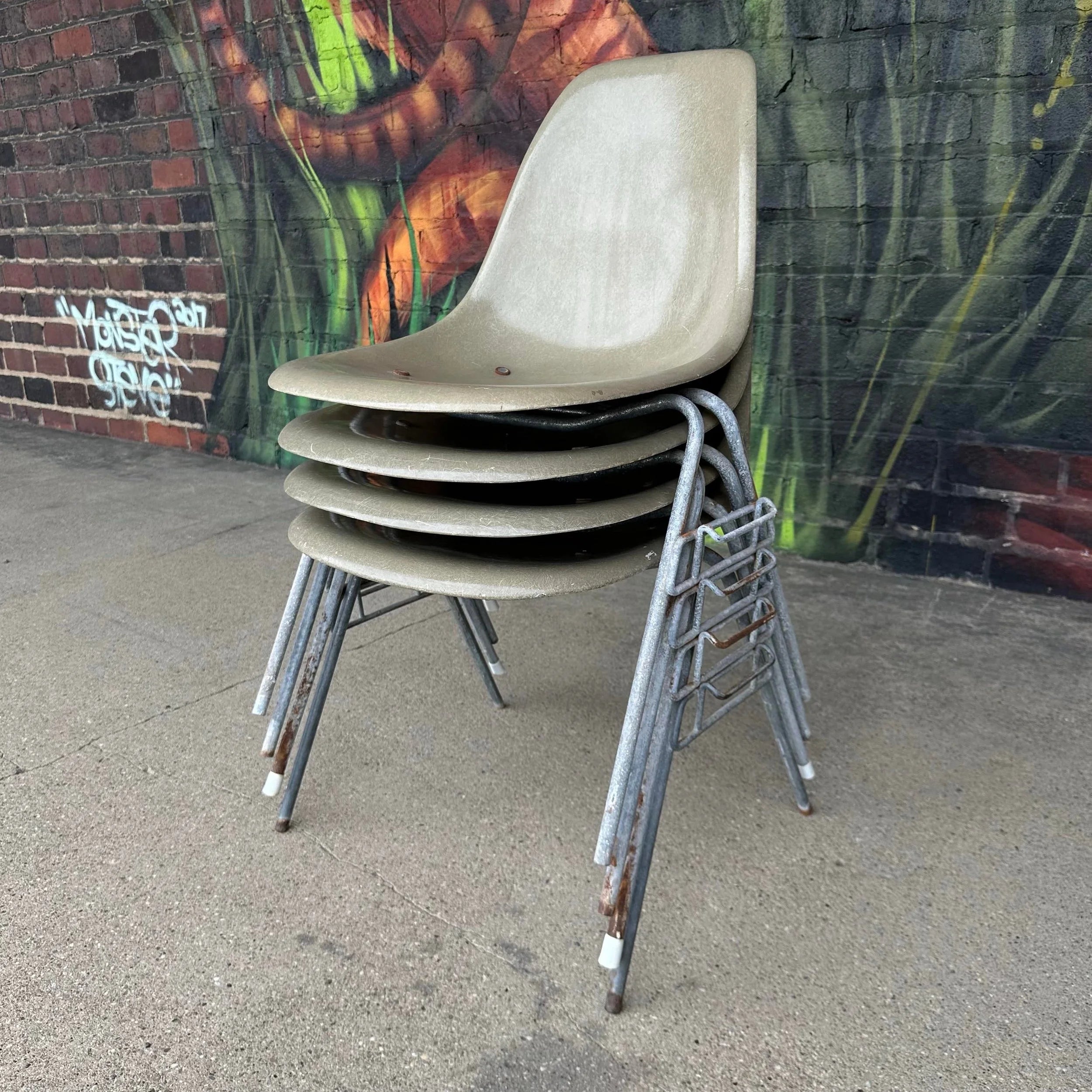 Gray Eames Shell Chairs for Herman Miller