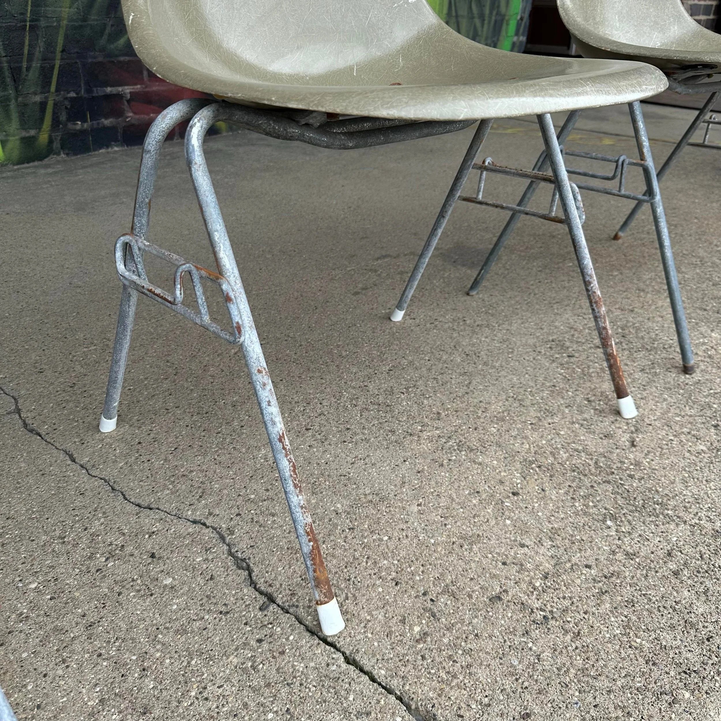 Gray Eames Shell Chairs for Herman Miller
