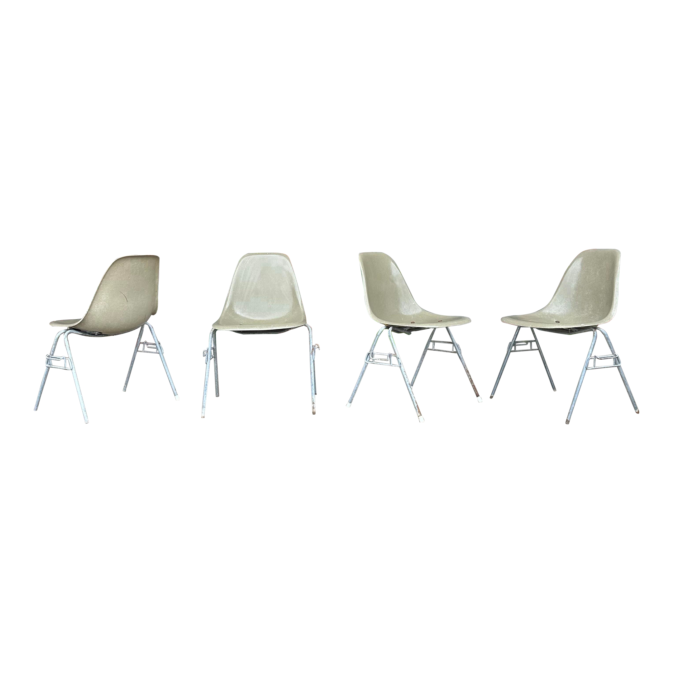 Gray Eames Shell Chairs for Herman Miller