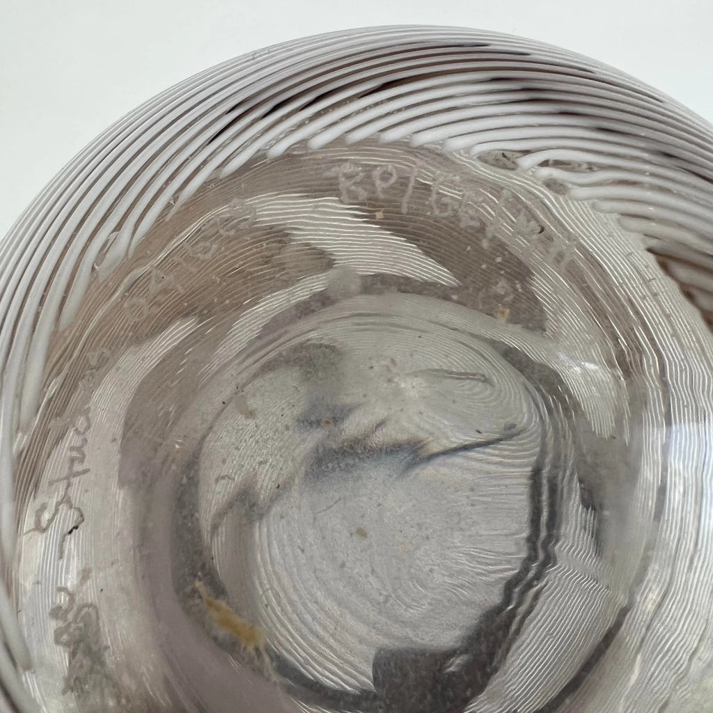 Hand Blown Glass Vase Swirled Lines Amazing Shape Signed