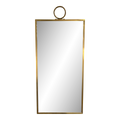 Hanging Brass Wall Mirror Brass With Ring at Top