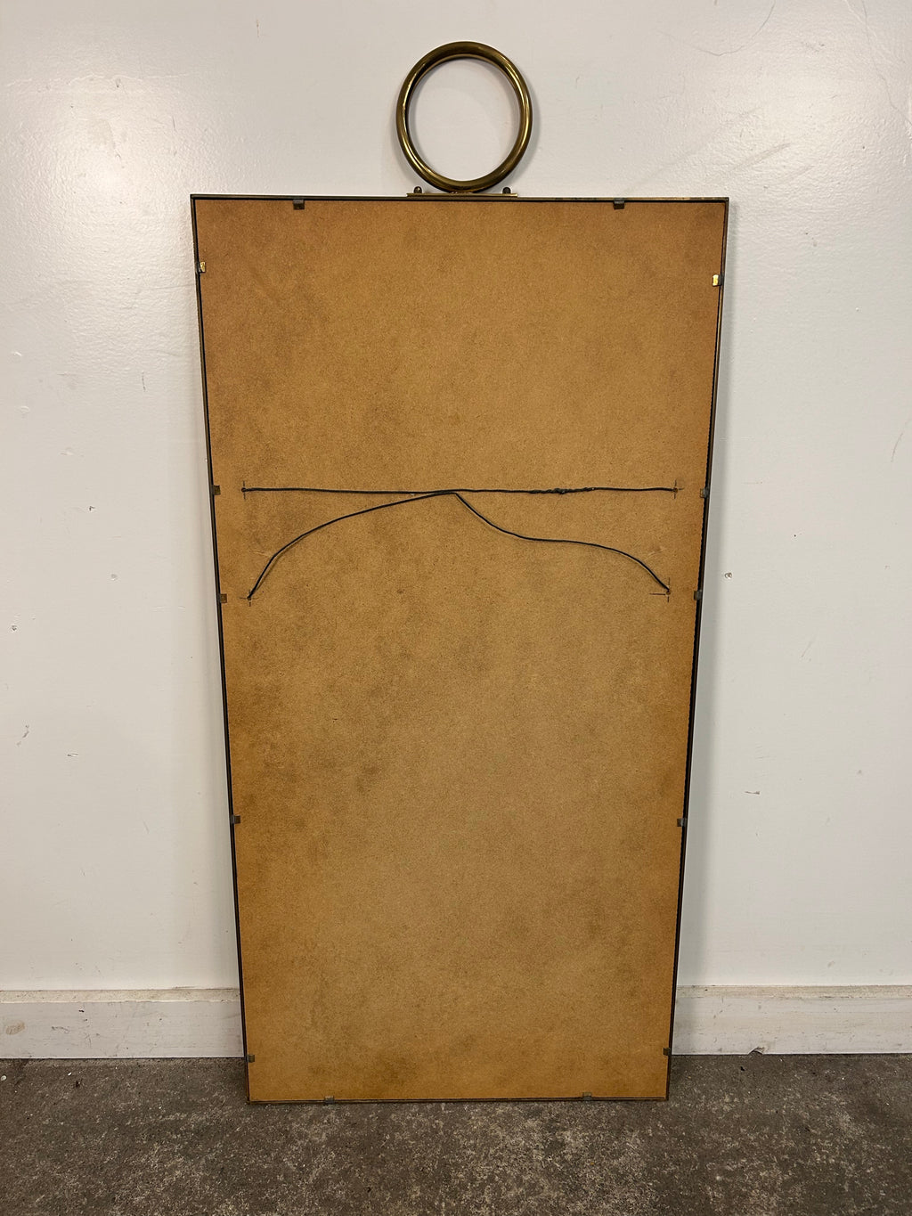 Hanging Brass Wall Mirror Brass With Ring at Top