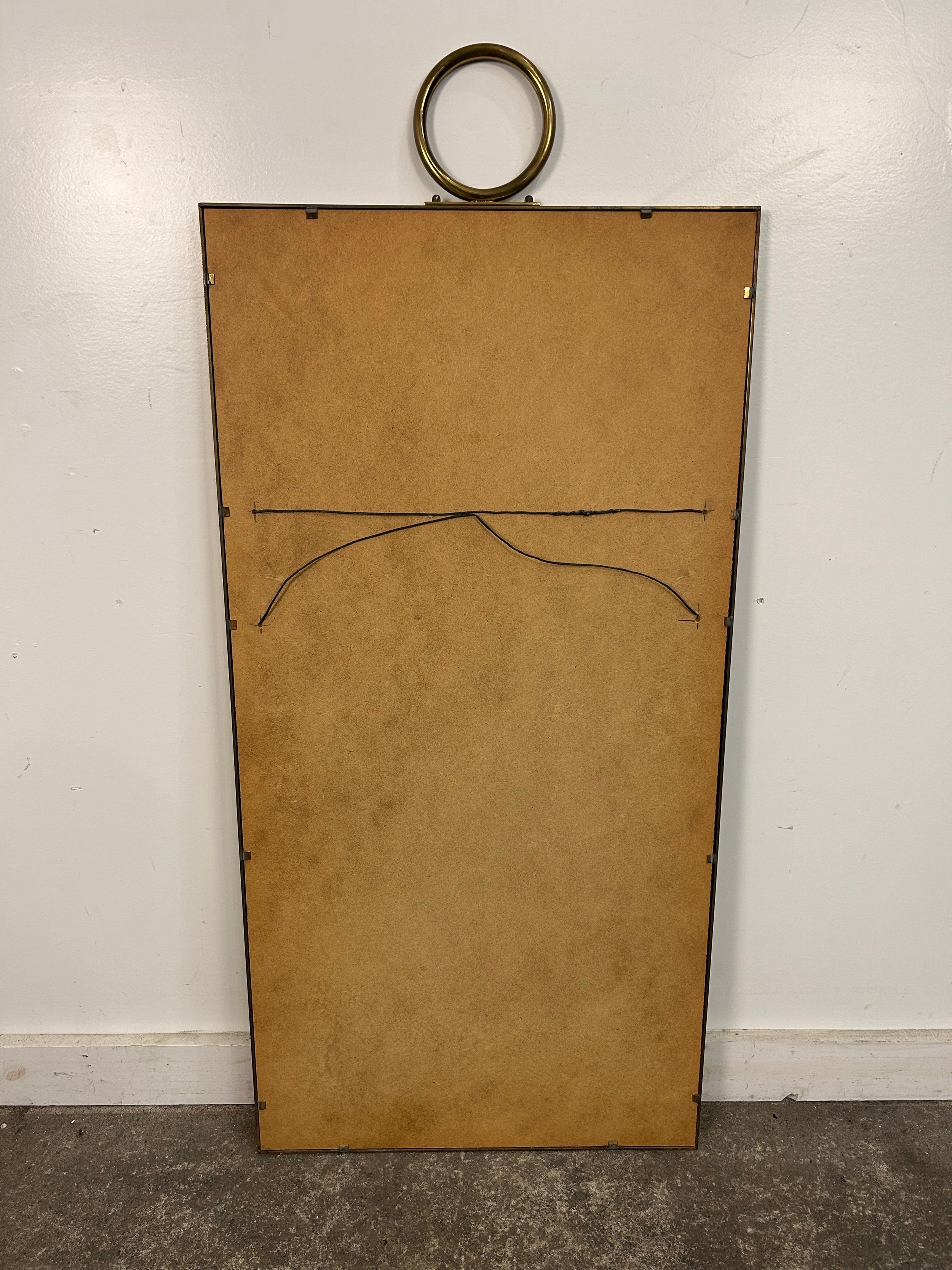 Hanging Brass Wall Mirror Brass With Ring at Top