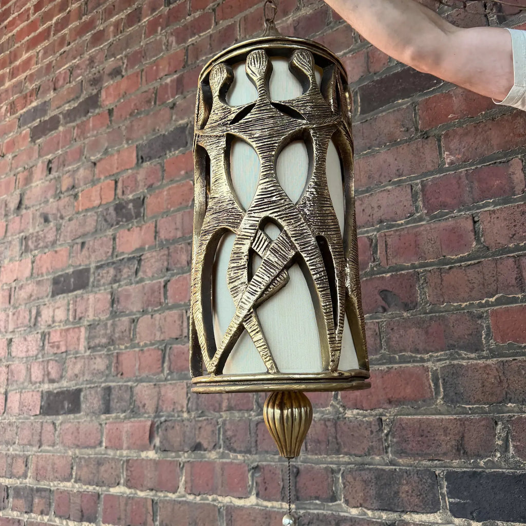 Hanging Swag Light Fixture Vintage Mid-Century Modern
