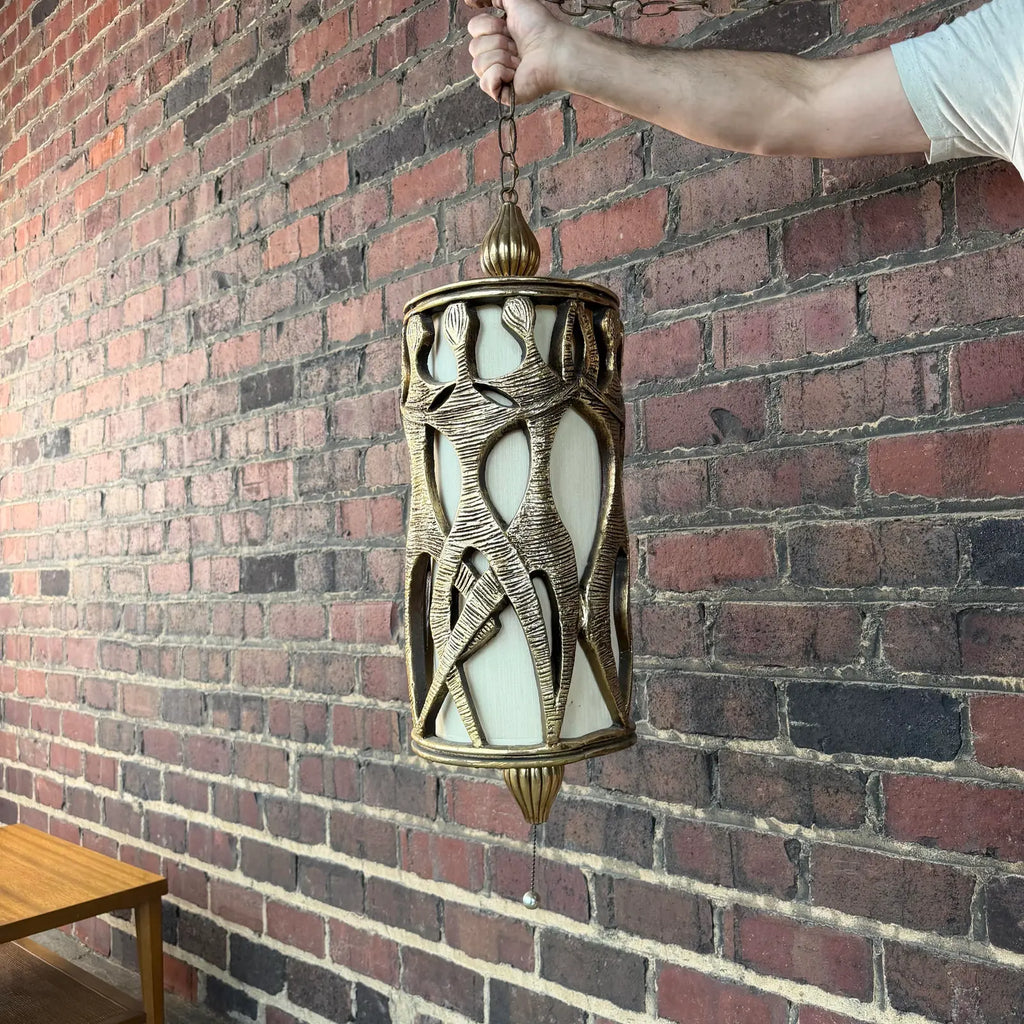 Hanging Swag Light Fixture Vintage Mid-Century Modern