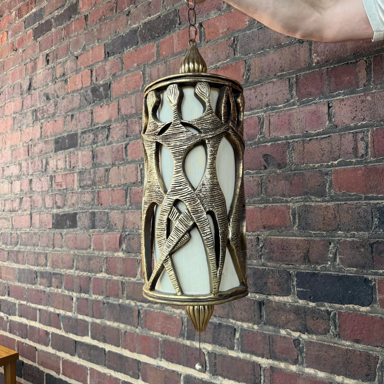 Hanging Swag Light Fixture Vintage Mid-Century Modern