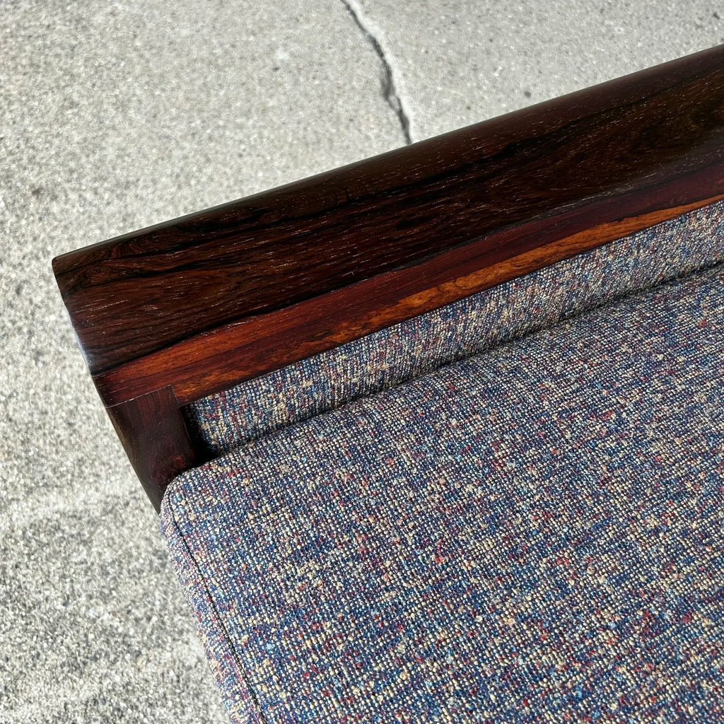 Hans Olsen Solid Rosewood Curved Arm Sofa