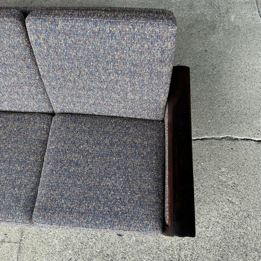 Hans Olsen Solid Rosewood Curved Arm Sofa
