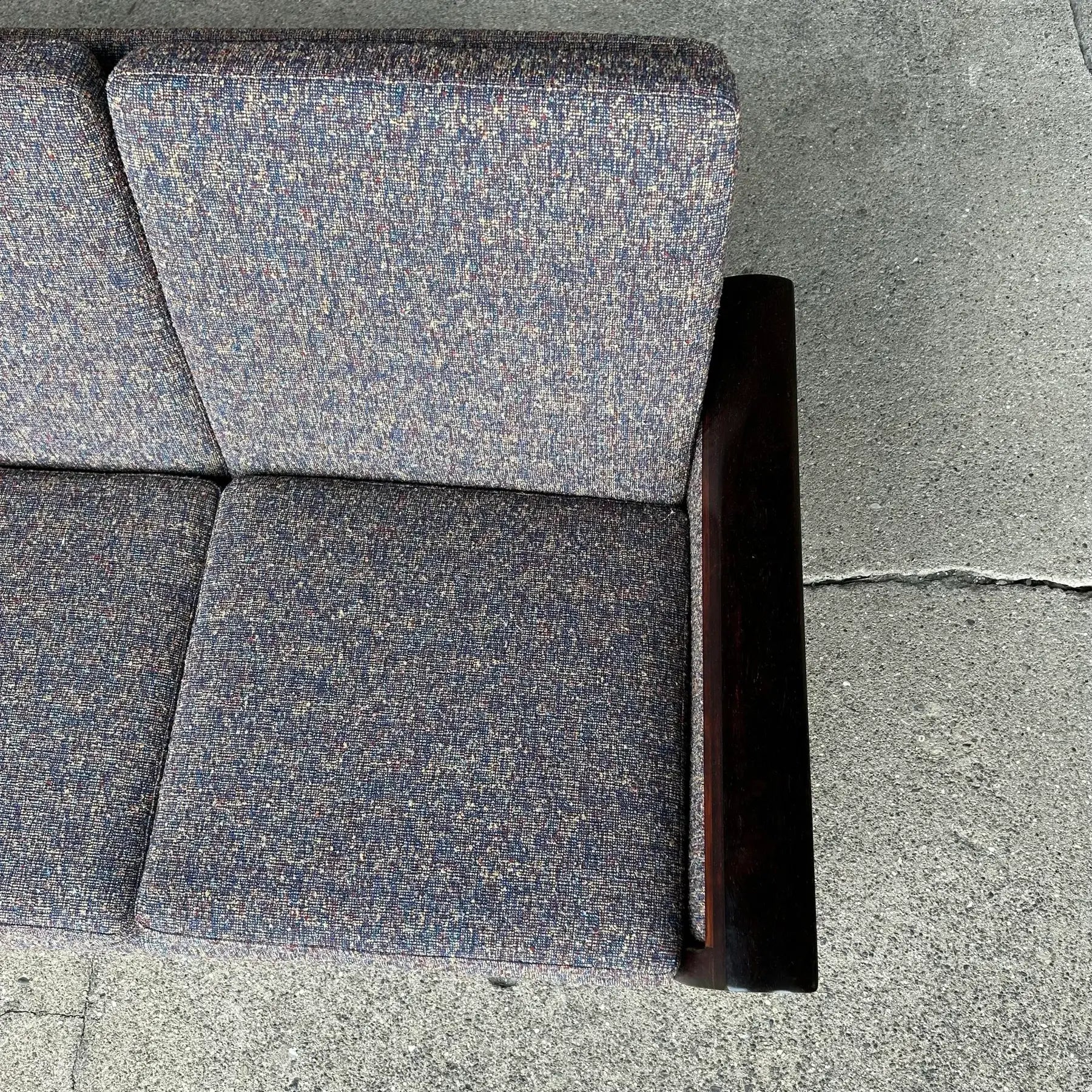 Hans Olsen Solid Rosewood Curved Arm Sofa