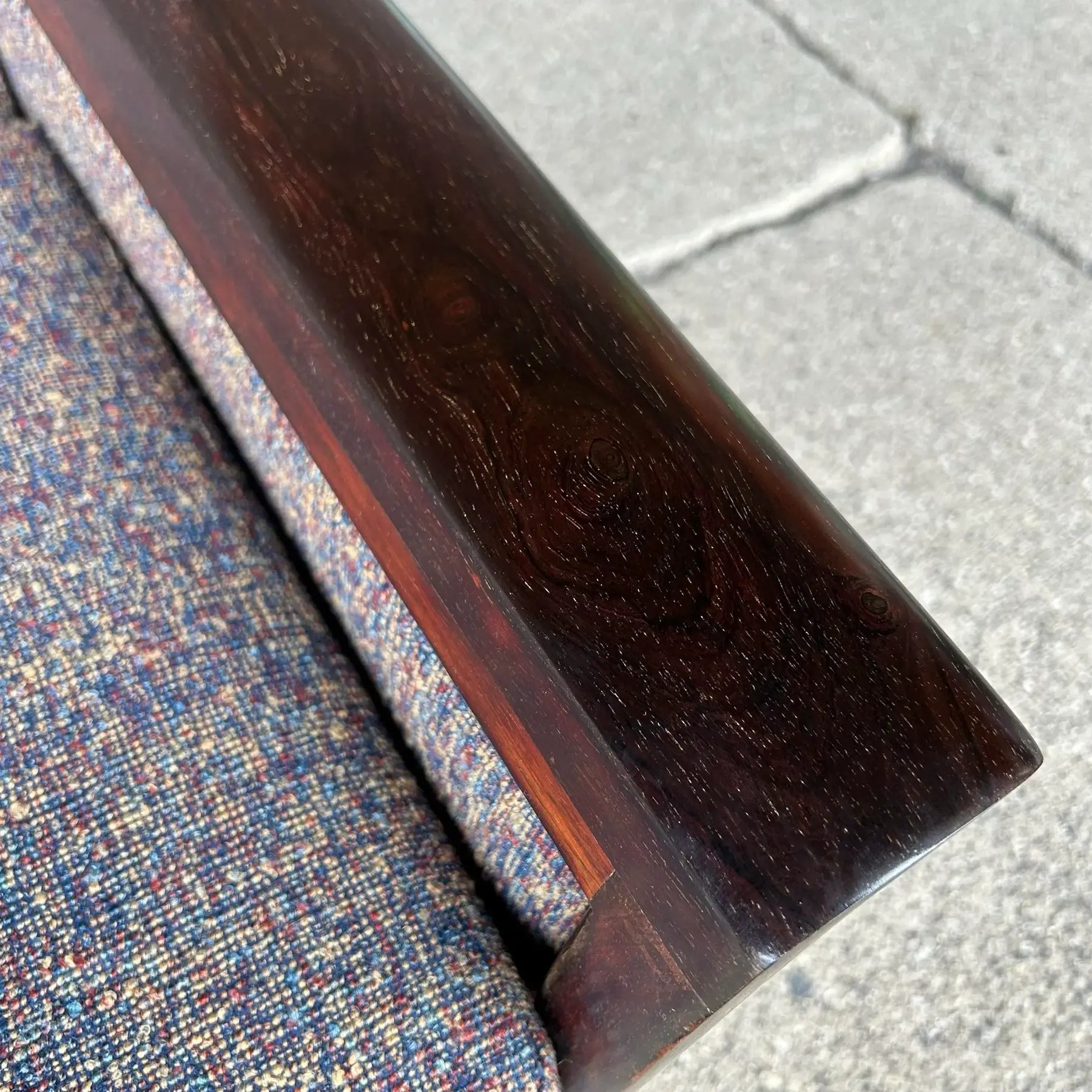 Hans Olsen Solid Rosewood Curved Arm Sofa