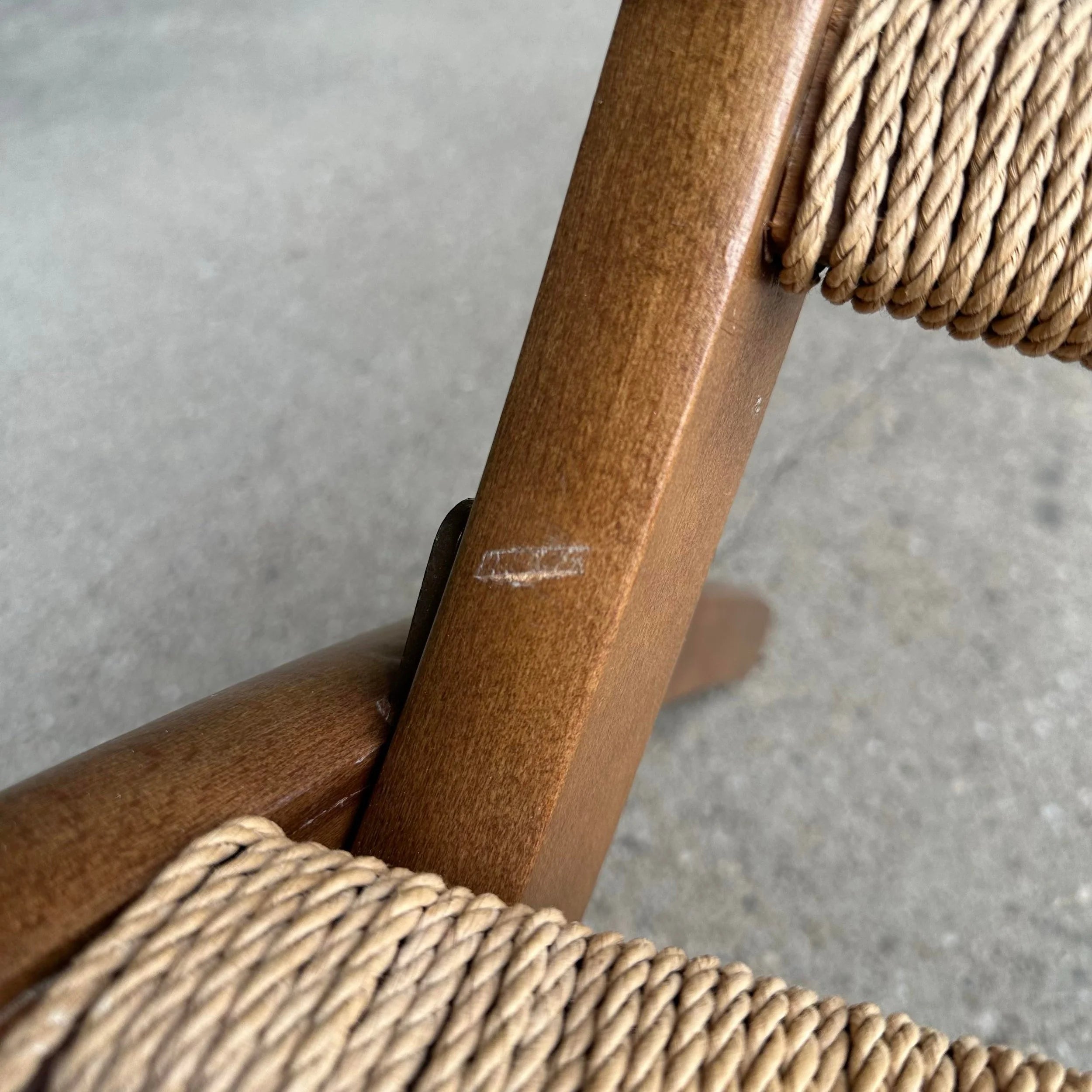 Hans Werner Style Danish Cord Wrapped Folding Chairs