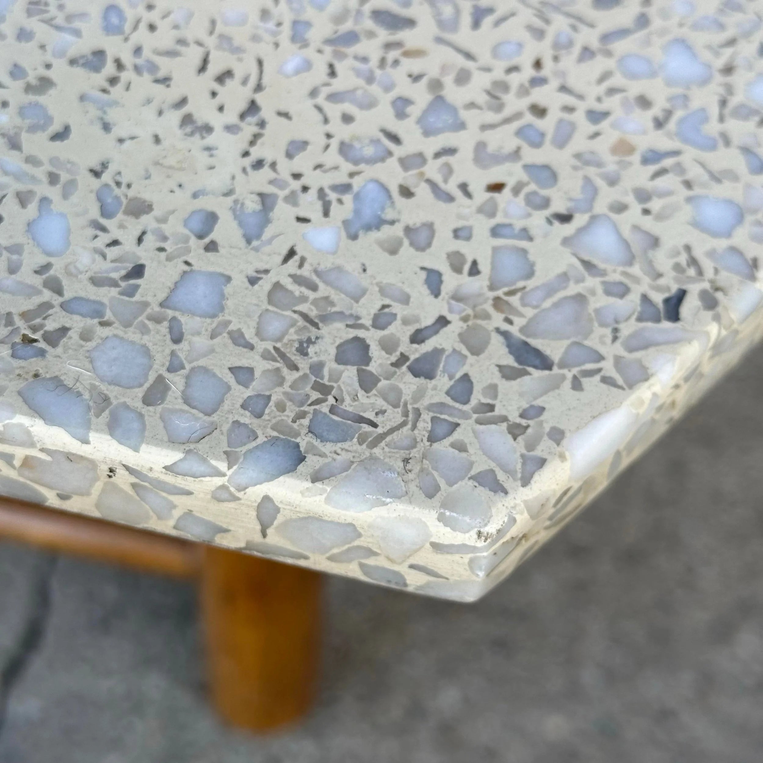 Harvey Probber Hexagonal Terrazzo With Brass Inlay Coffee Table