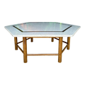 Harvey Probber Hexagonal Terrazzo With Brass Inlay Coffee Table