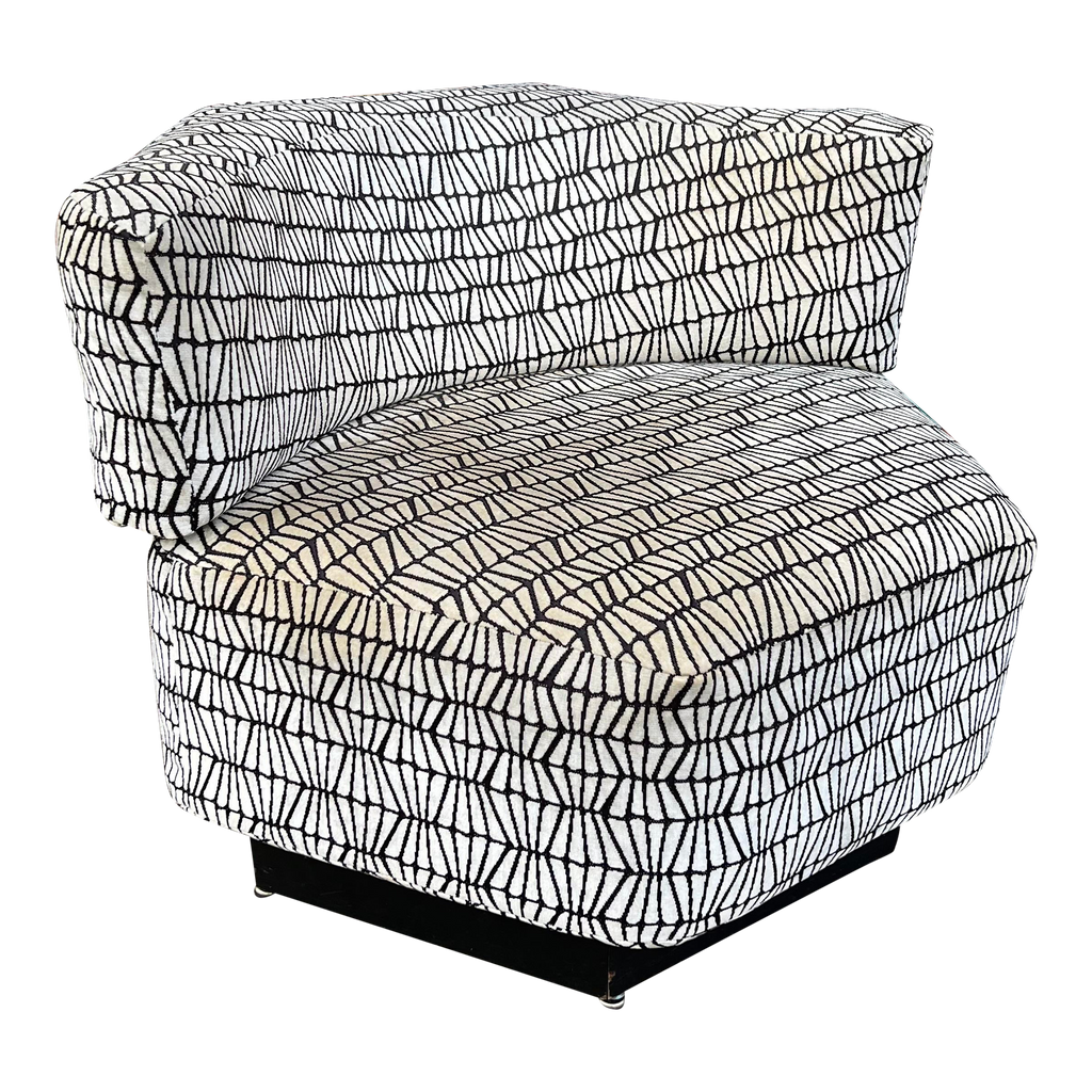 Harvey Probber Lounge Chair Recovered in Knoll Firefly Fabric