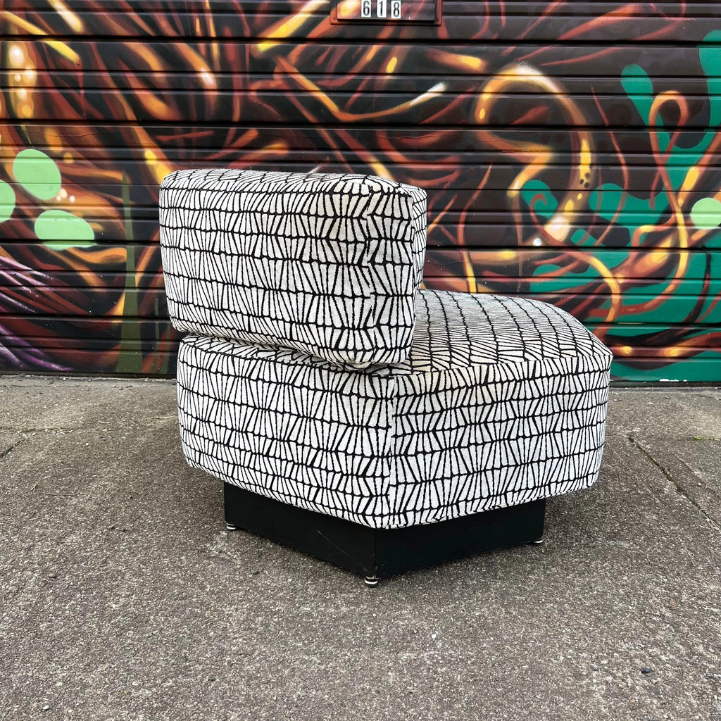 Harvey Probber Lounge Chair Recovered in Knoll Firefly Fabric