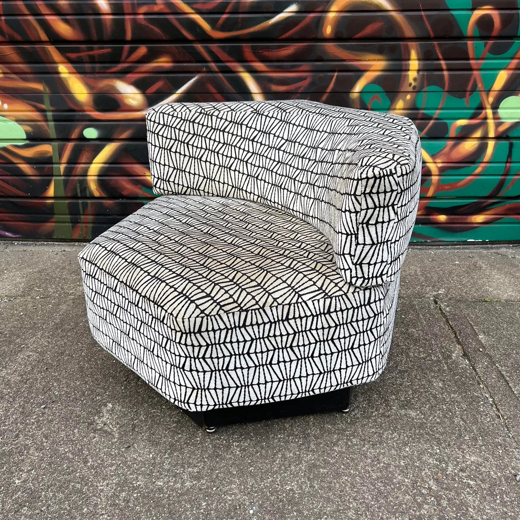 Harvey Probber Lounge Chair Recovered in Knoll Firefly Fabric