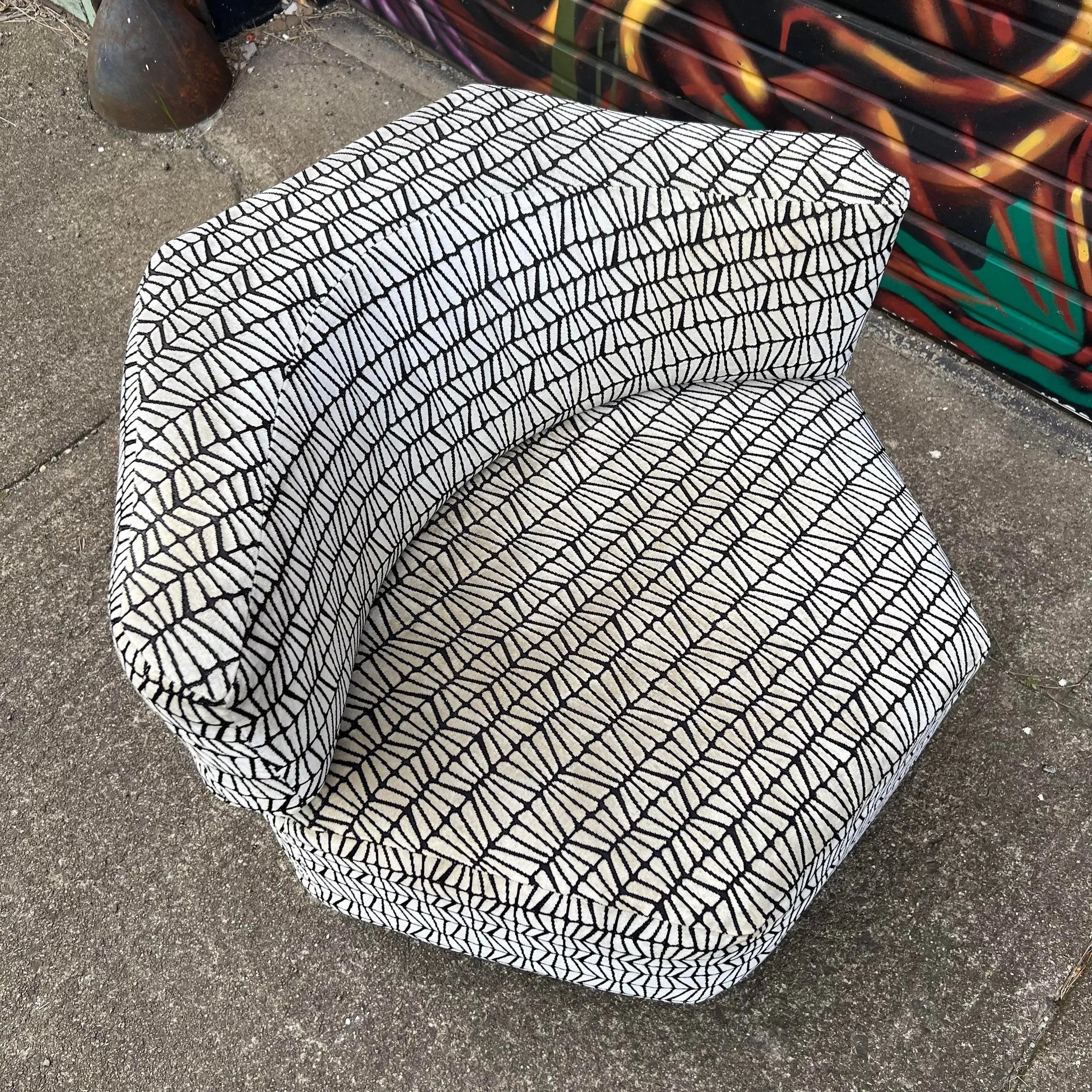 Harvey Probber Lounge Chair Recovered in Knoll Firefly Fabric