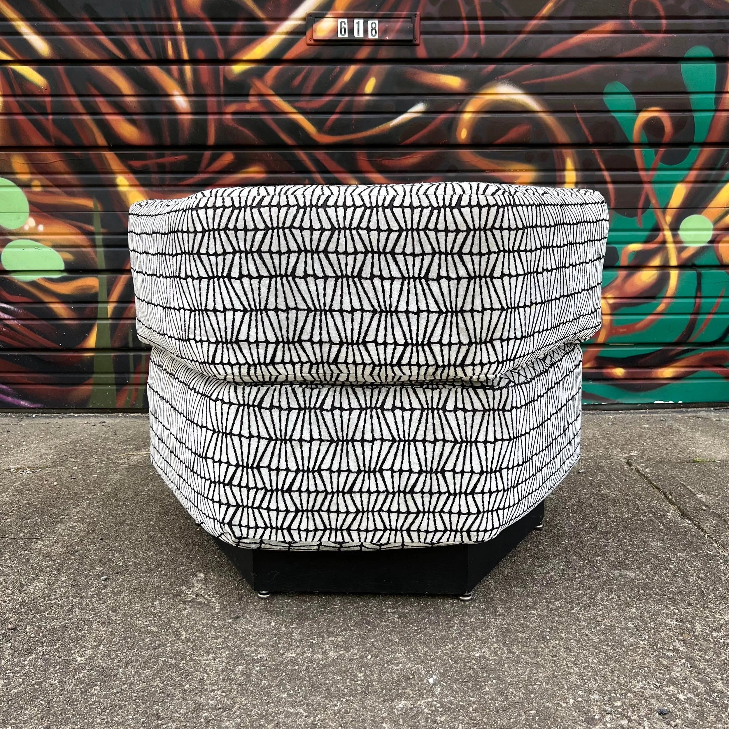 Harvey Probber Lounge Chair Recovered in Knoll Firefly Fabric