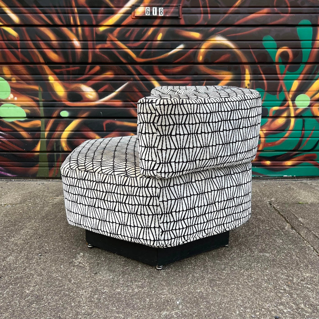 Harvey Probber Lounge Chair Recovered in Knoll Firefly Fabric