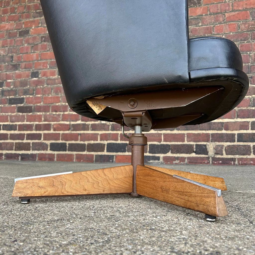 Harvey Probber Swivel Club Chair on Walnut Base