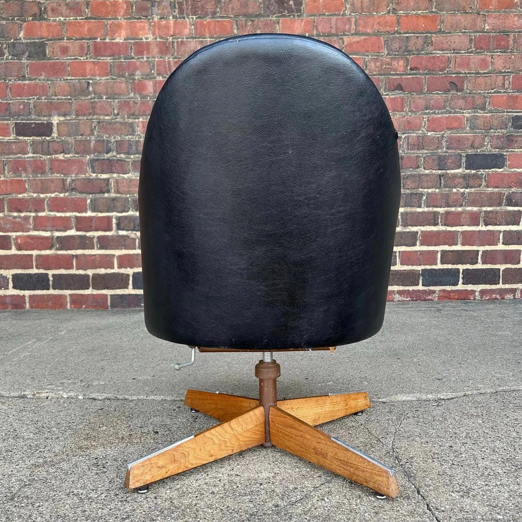 Harvey Probber Swivel Club Chair on Walnut Base
