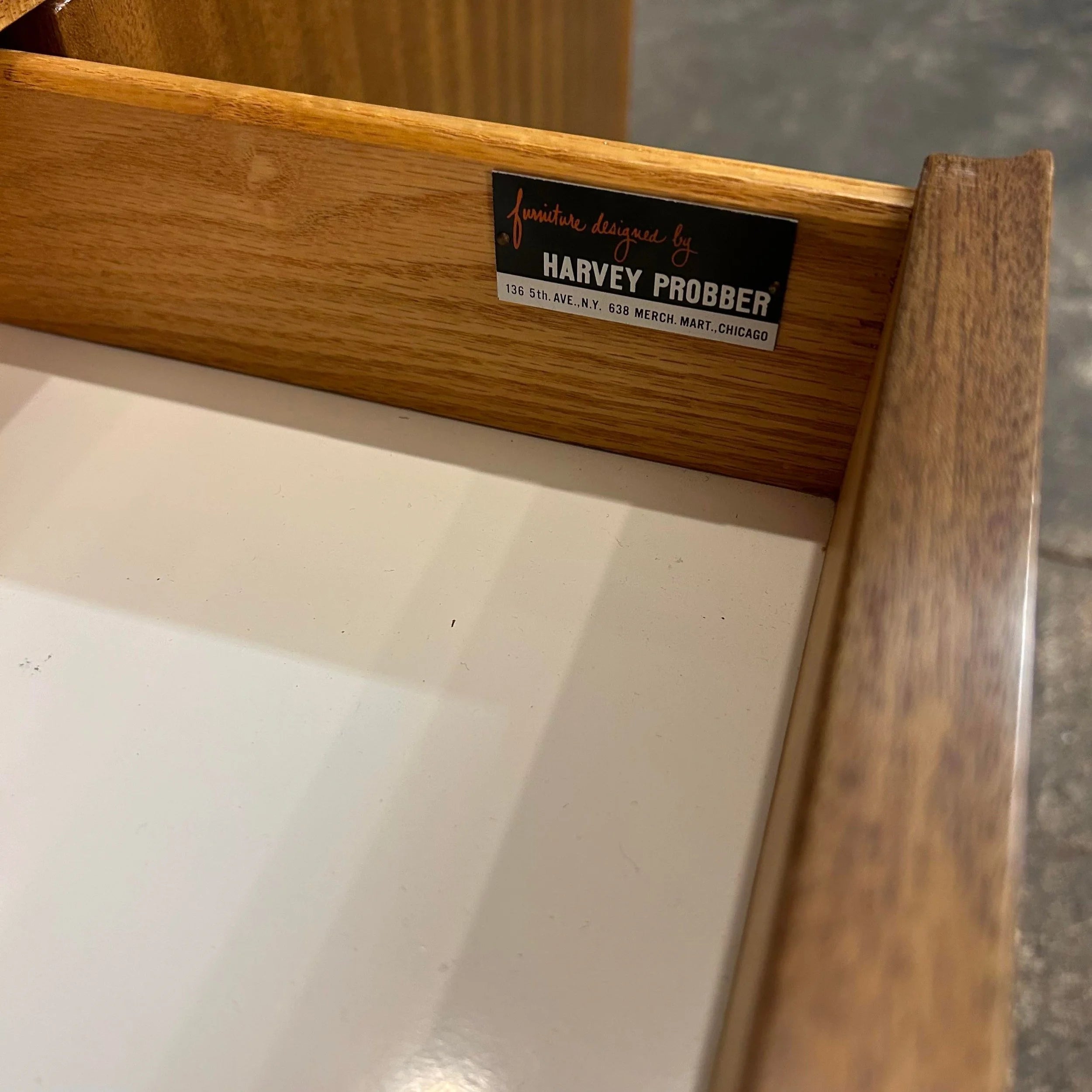 Harvey Probber Two Piece Credenza Bookcase Cabinet Hutch