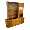 Harvey Probber Two Piece Credenza Bookcase Cabinet Hutch