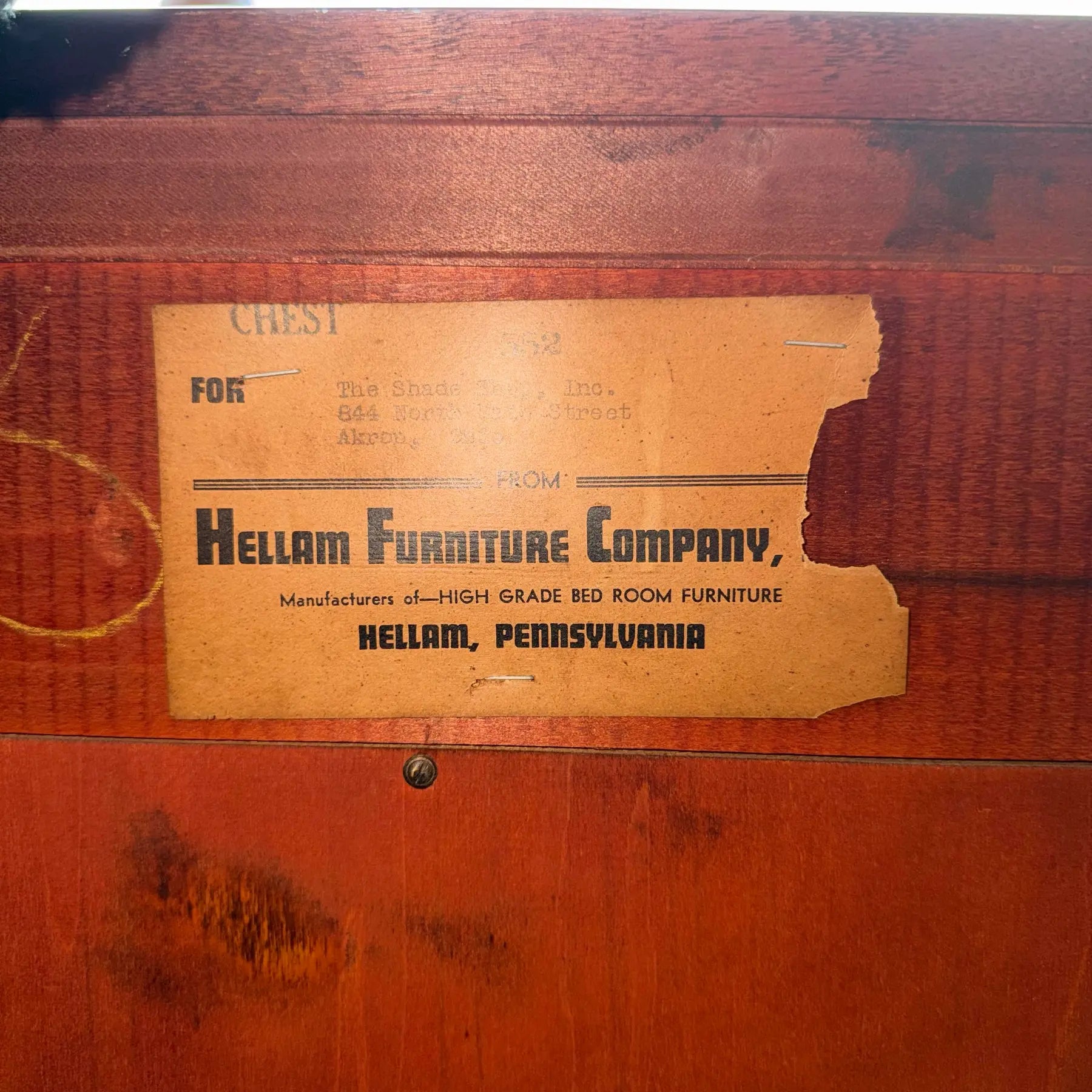 Hellum Furniture Company Highboy Dresser in James Mont Style