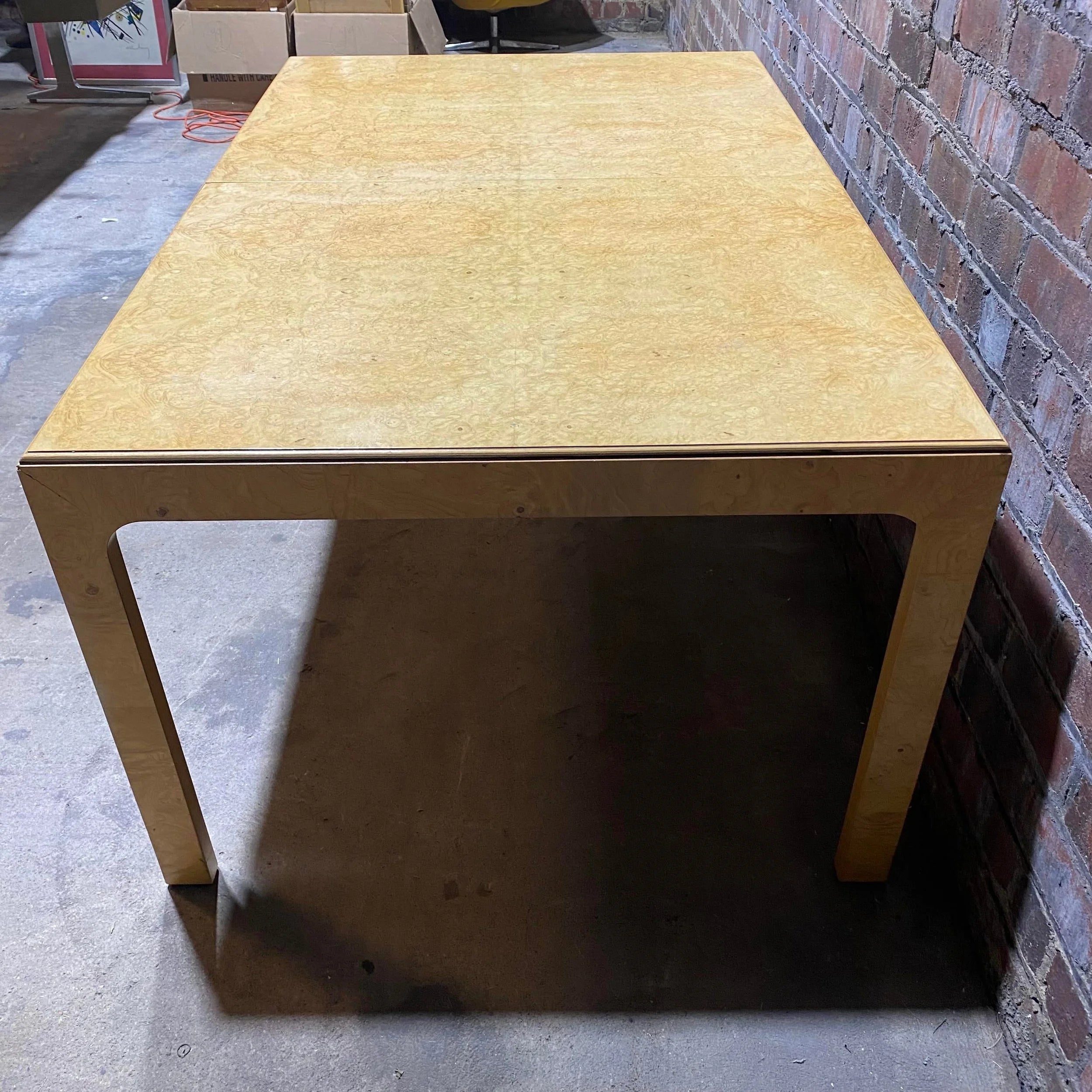 Henredon Burlwood Dining Table Scene Two 2 Leaves Midcentury