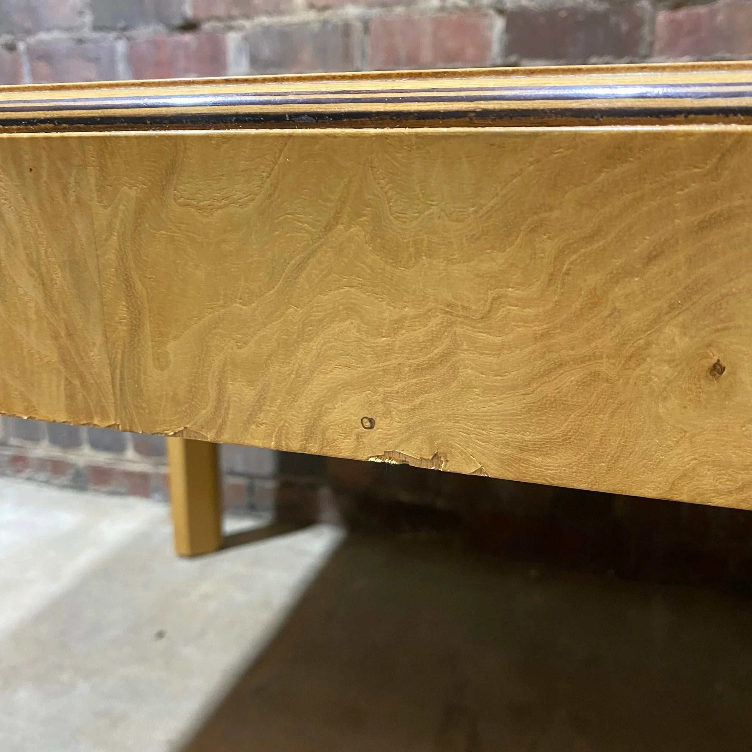 Henredon Burlwood Dining Table Scene Two 2 Leaves Midcentury