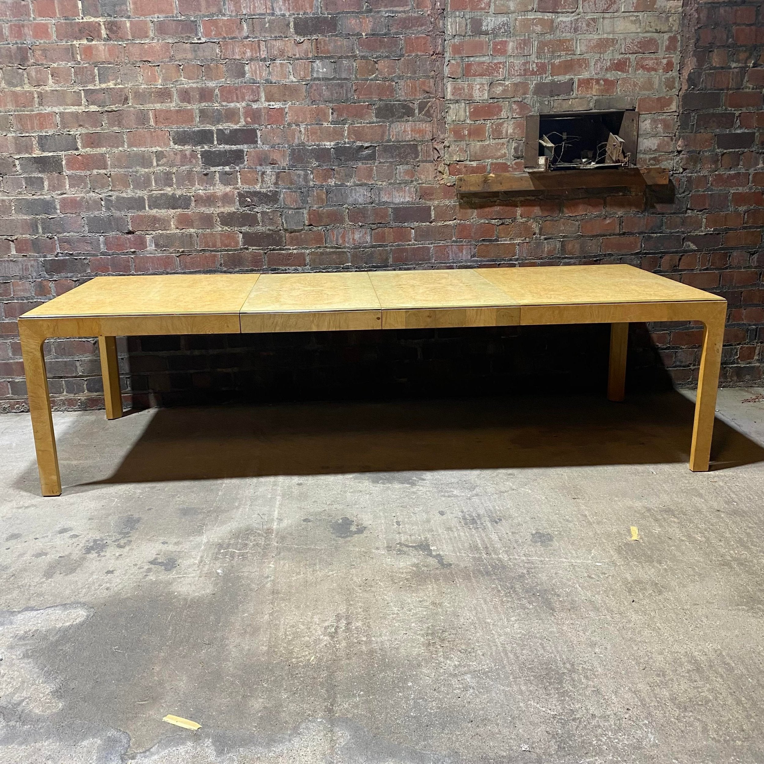 Henredon Burlwood Dining Table Scene Two 2 Leaves Midcentury